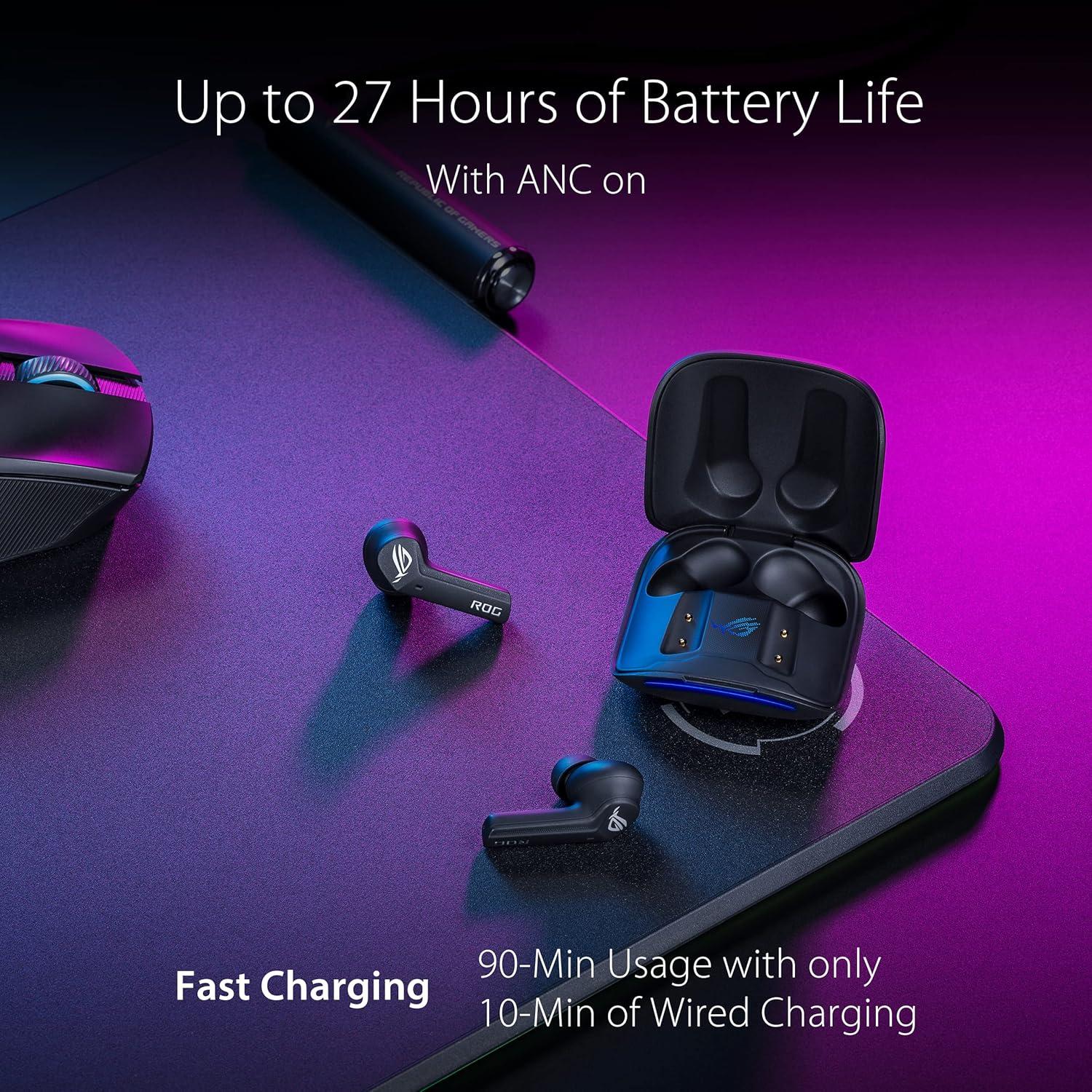 Auriculares Gaming Inalámbricos ASUS ROG Cetra, 27h Batería, ANC