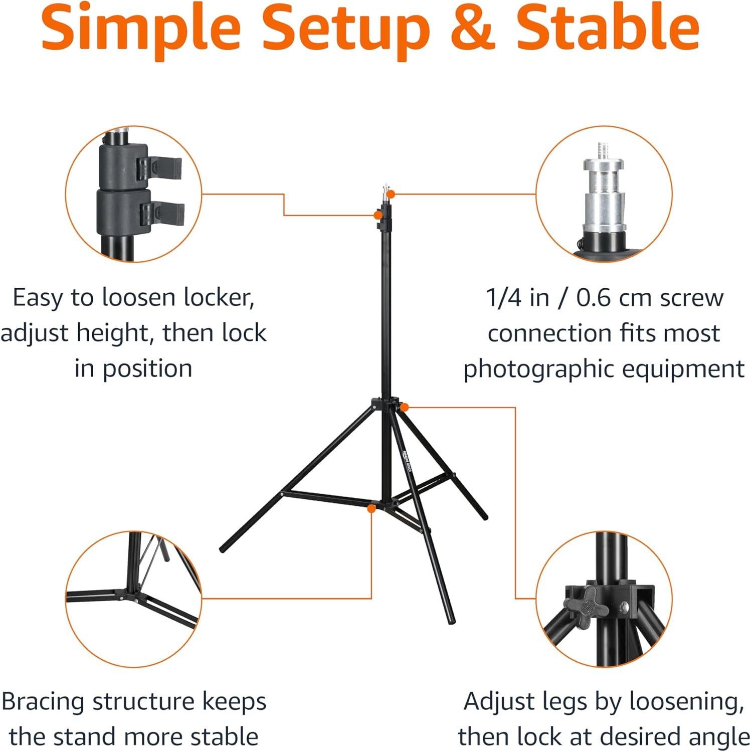Soporte de trípode de fotografía Amazon Basics 0.85-2.03m negro