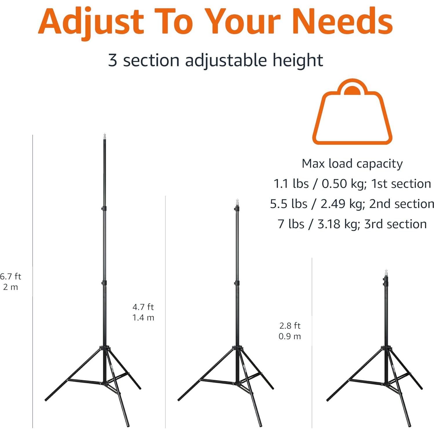Soporte de trípode de fotografía Amazon Basics 0.85-2.03m negro