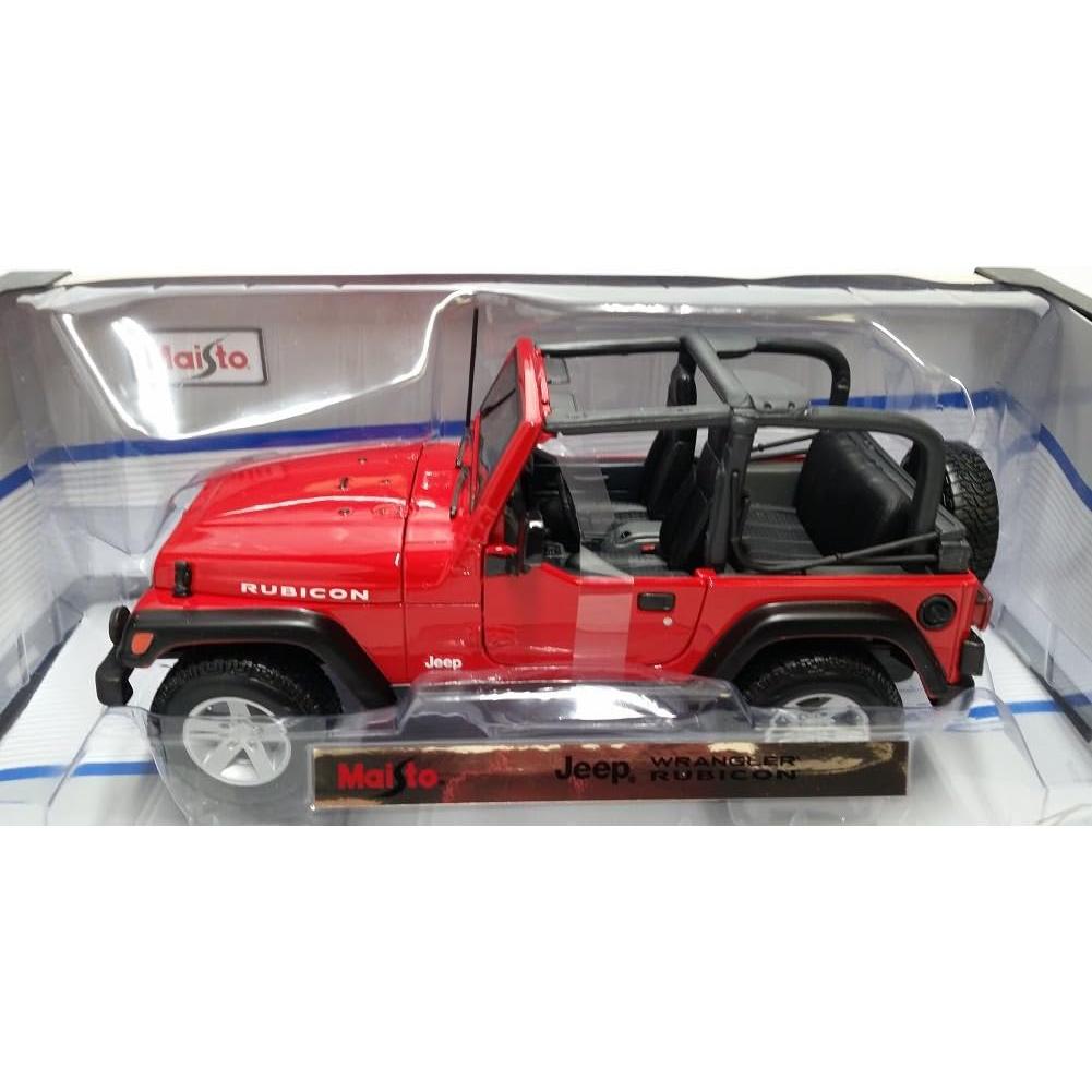 Maisto Jeep Wrangler Rubicon 1:18 Diecast Rojo Detallado
