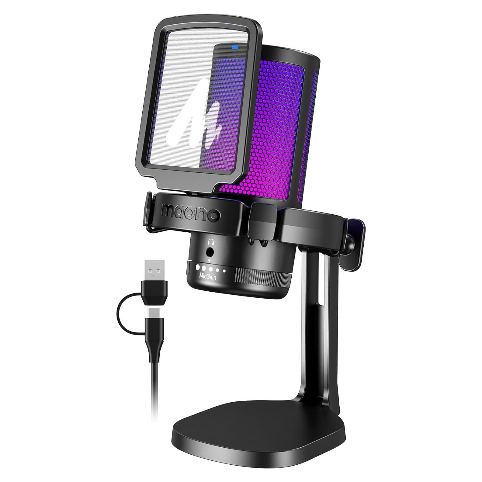 Micrófono USB MAONO GamerWave DGM20 con Cancelación de Ruido