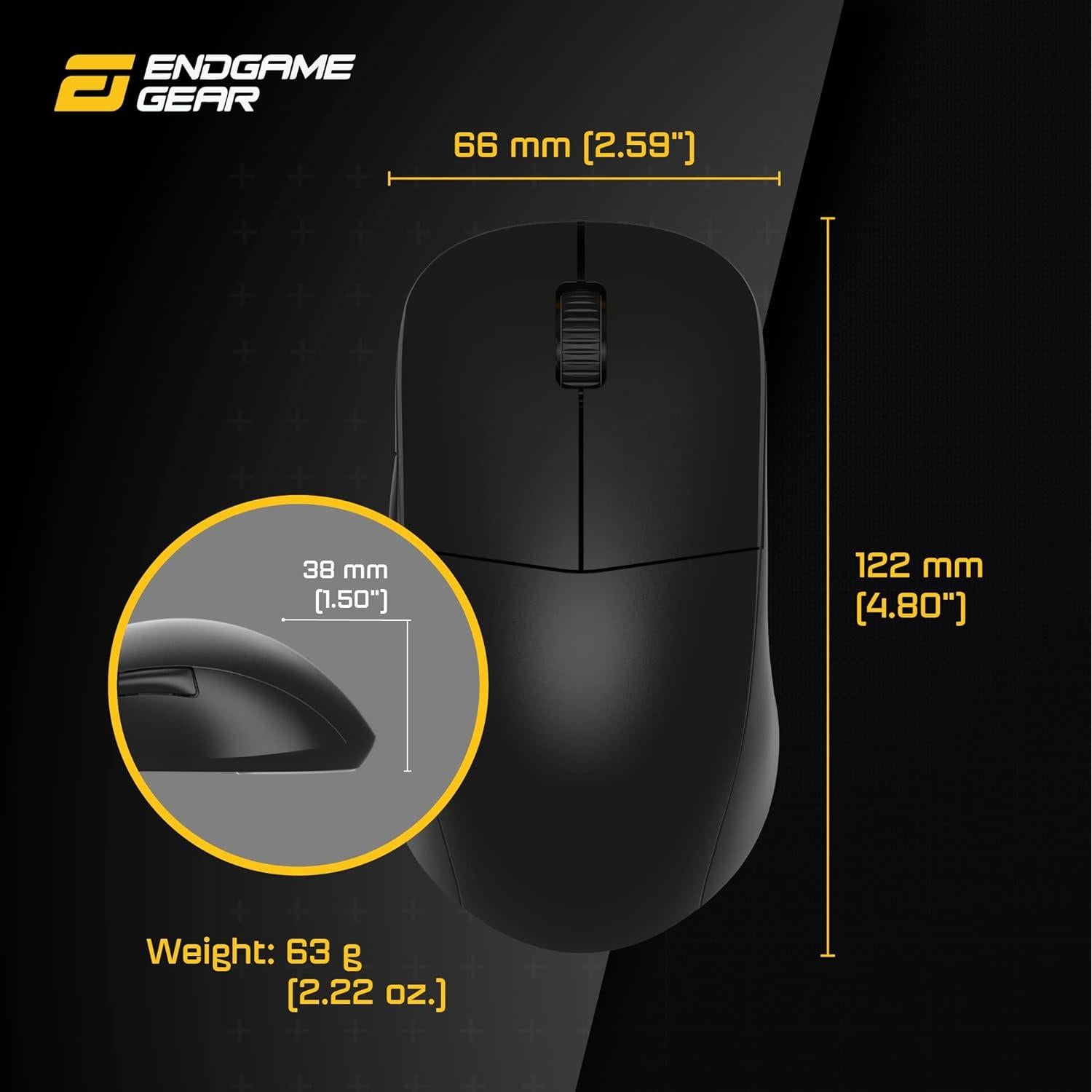 Ratón Gaming Inalámbrico Endgame Gear XM2we 19,000 DPI Negro