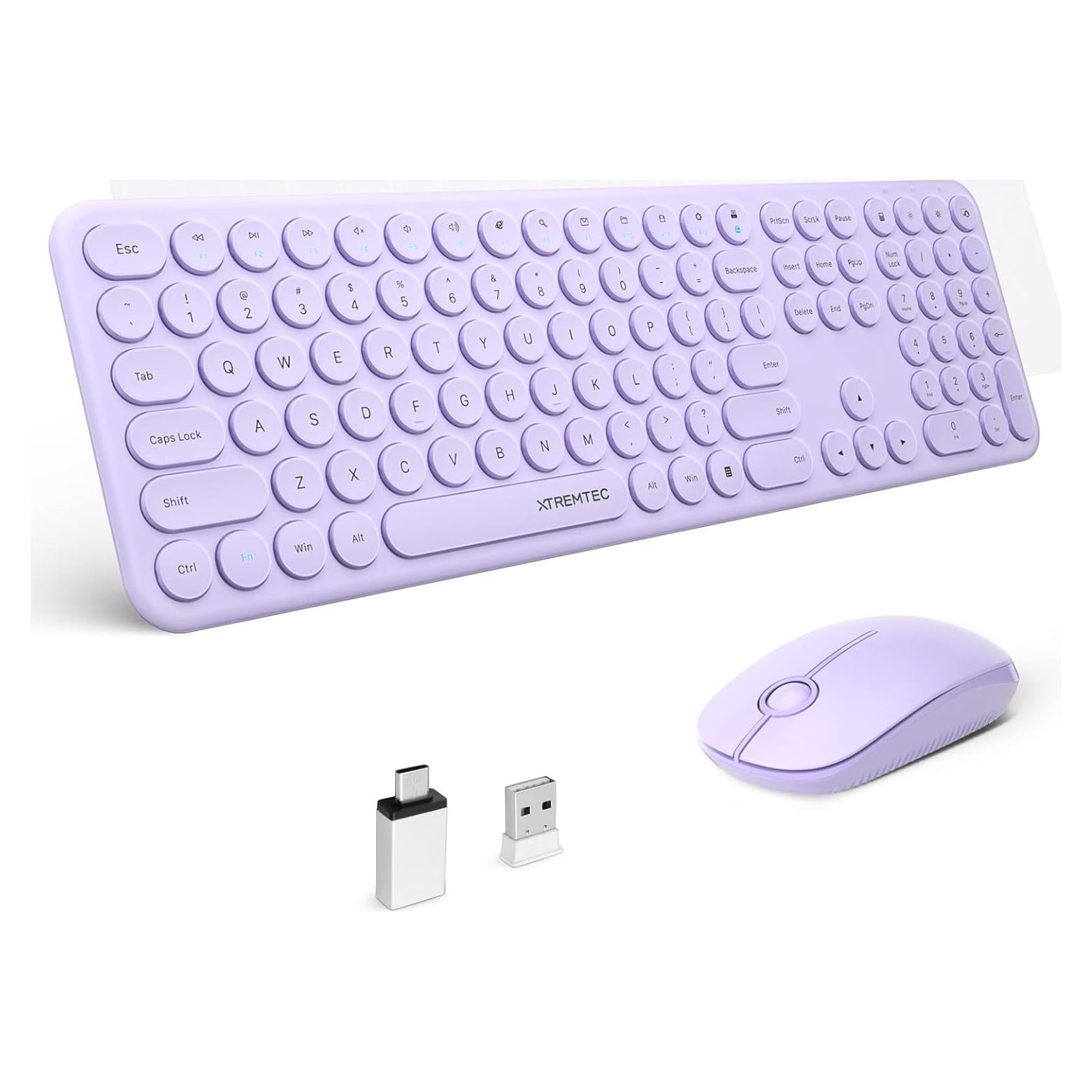 Combo Teclado y Ratón Inalámbricos XTREMTEC Púrpura