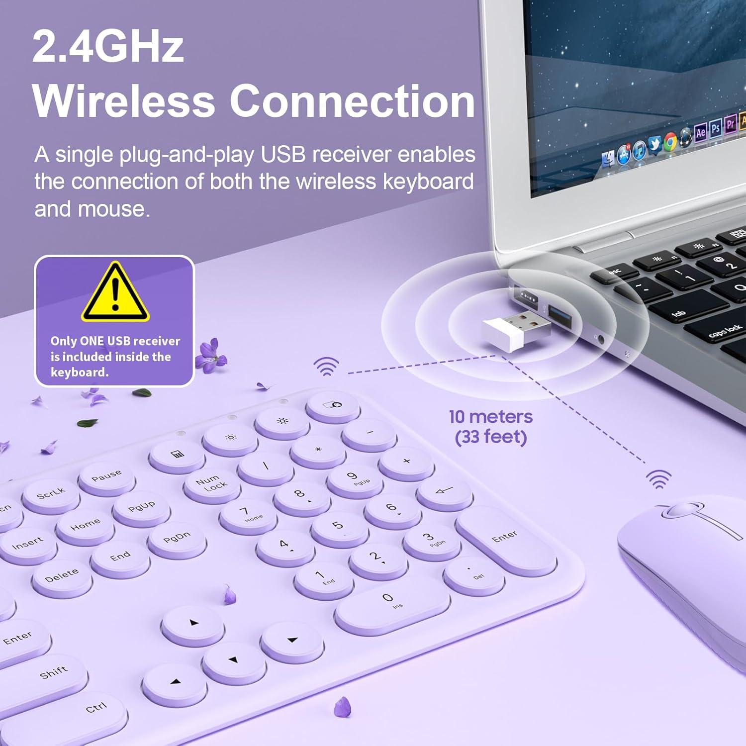 Combo Teclado y Ratón Inalámbricos XTREMTEC Púrpura