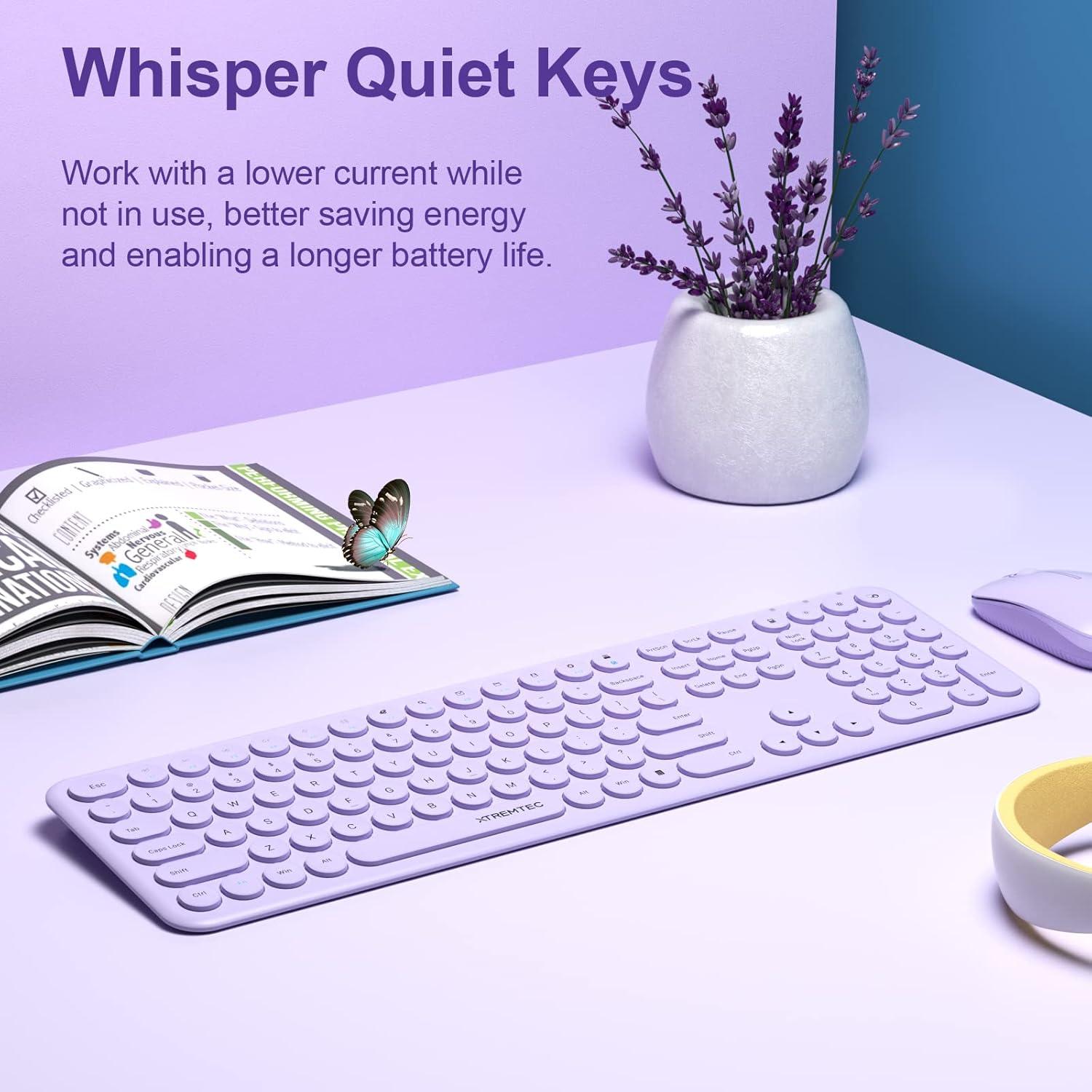 Combo Teclado y Ratón Inalámbricos XTREMTEC Púrpura