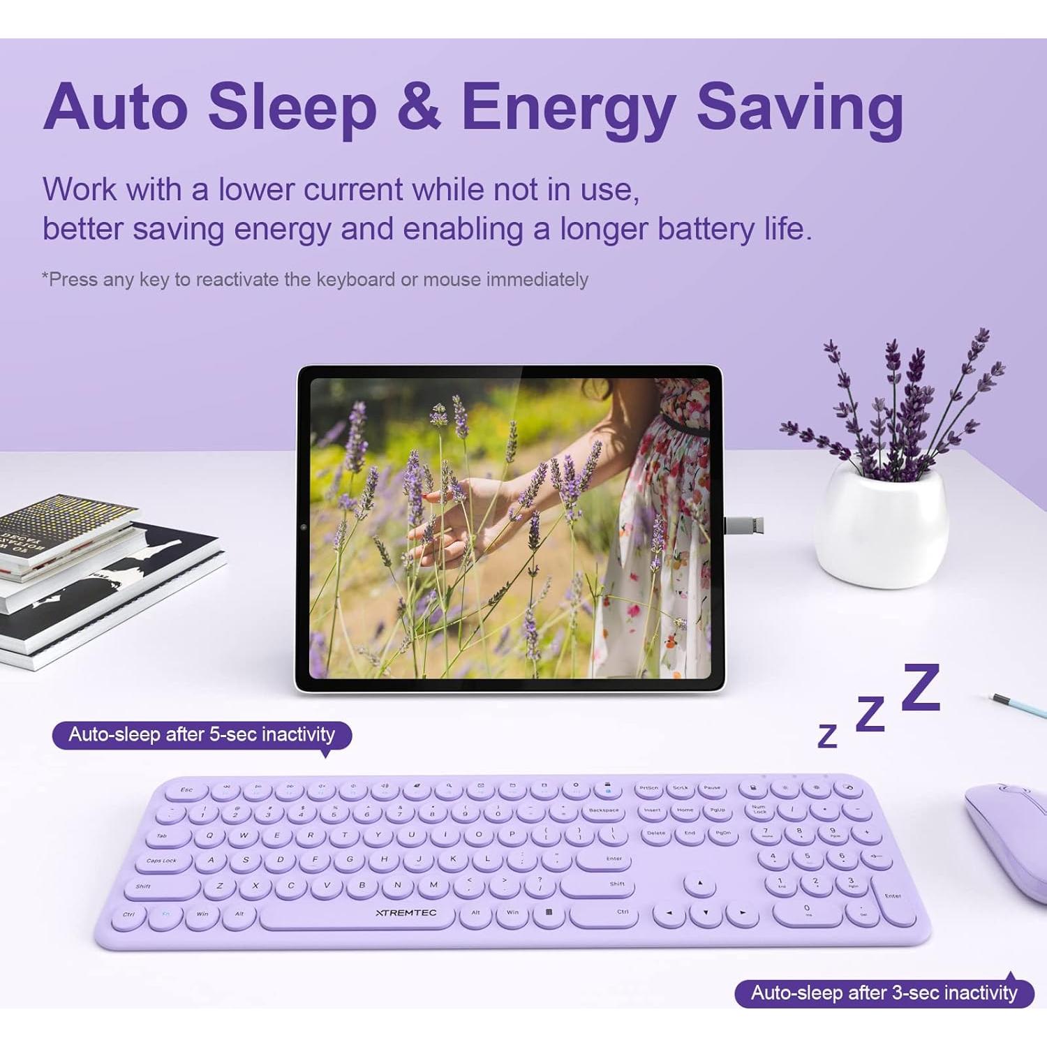 Combo Teclado y Ratón Inalámbricos XTREMTEC Púrpura