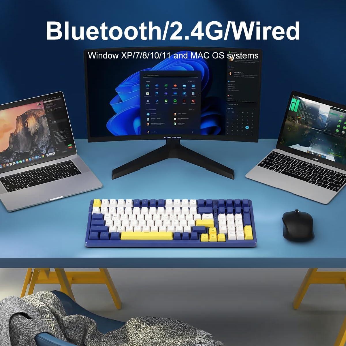 Teclado Mecánico Inalámbrico Merdia 100 Teclas Retroiluminado