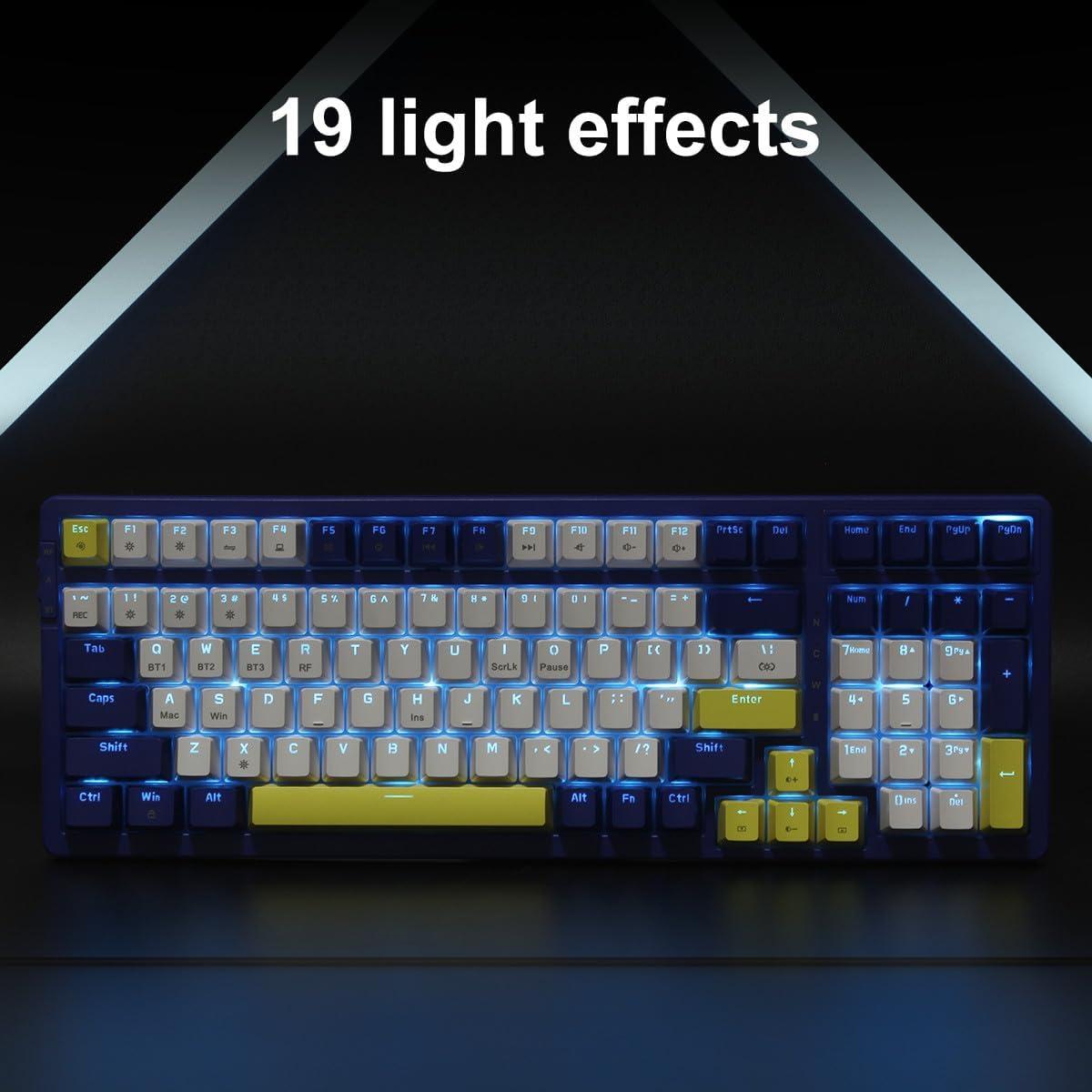 Teclado Mecánico Inalámbrico Merdia 100 Teclas Retroiluminado