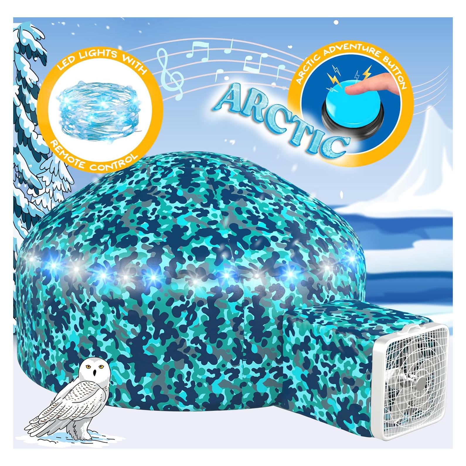 Tienda Inflable Camo Ártico W&O con Luces LED y Sonido