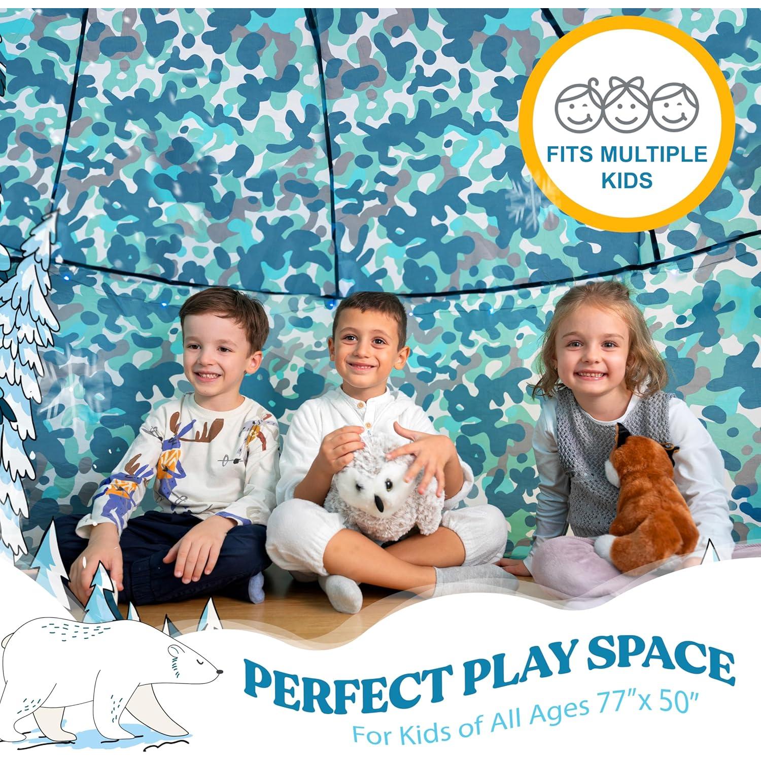 Tienda Inflable Camo Ártico W&O con Luces LED y Sonido