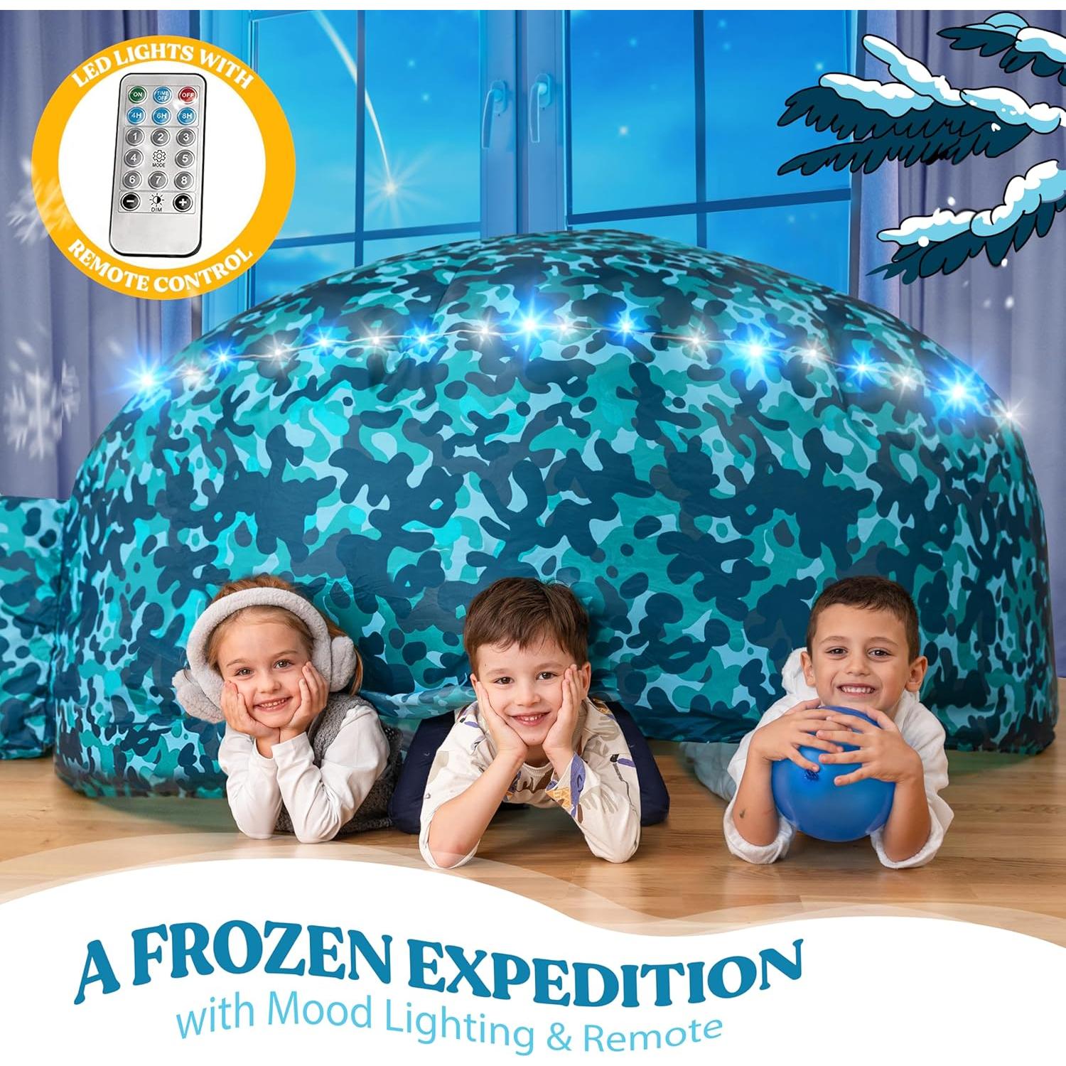 Tienda Inflable Camo Ártico W&O con Luces LED y Sonido