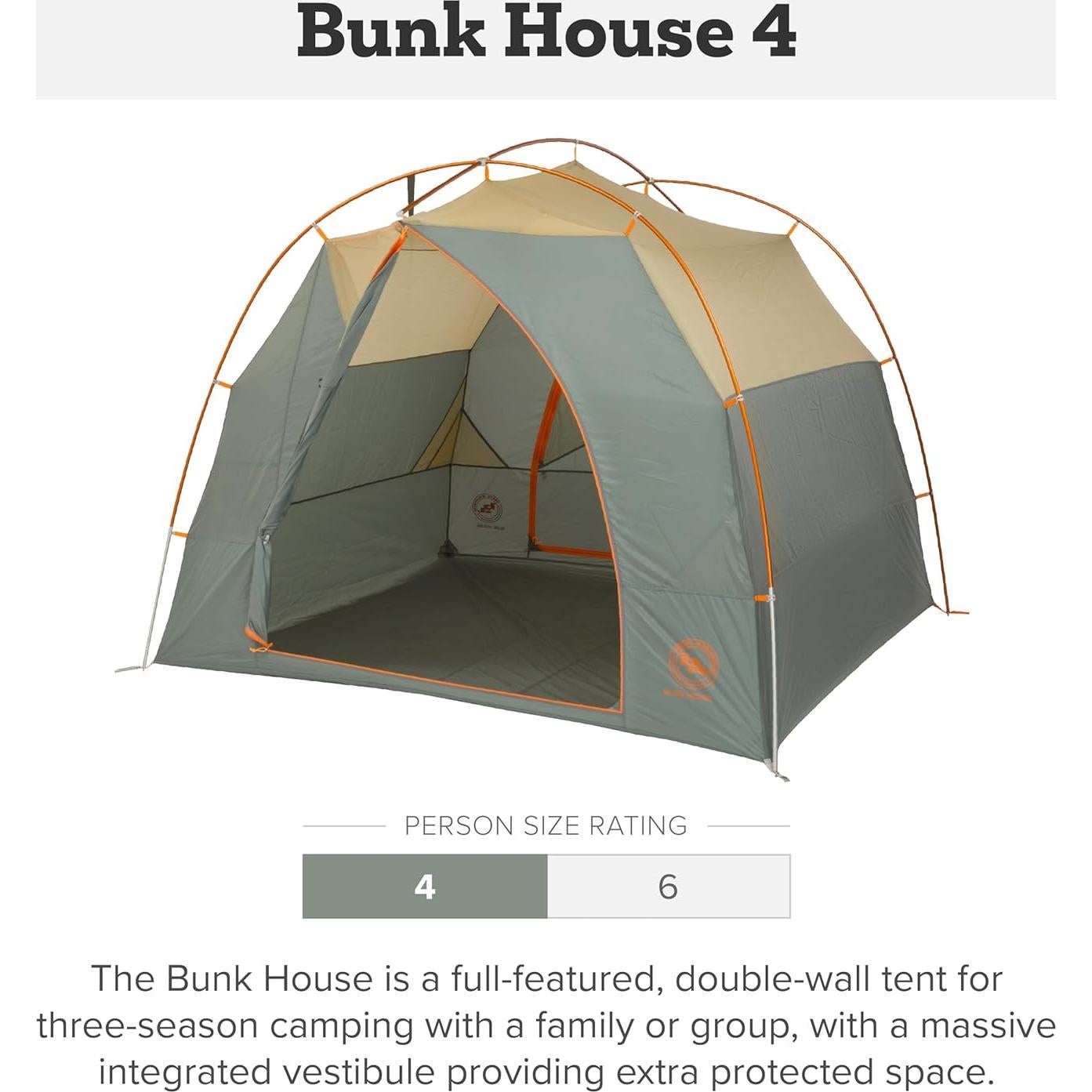 Carpa Familiar Big Agnes Casa de Cama 4 Personas Impermeable