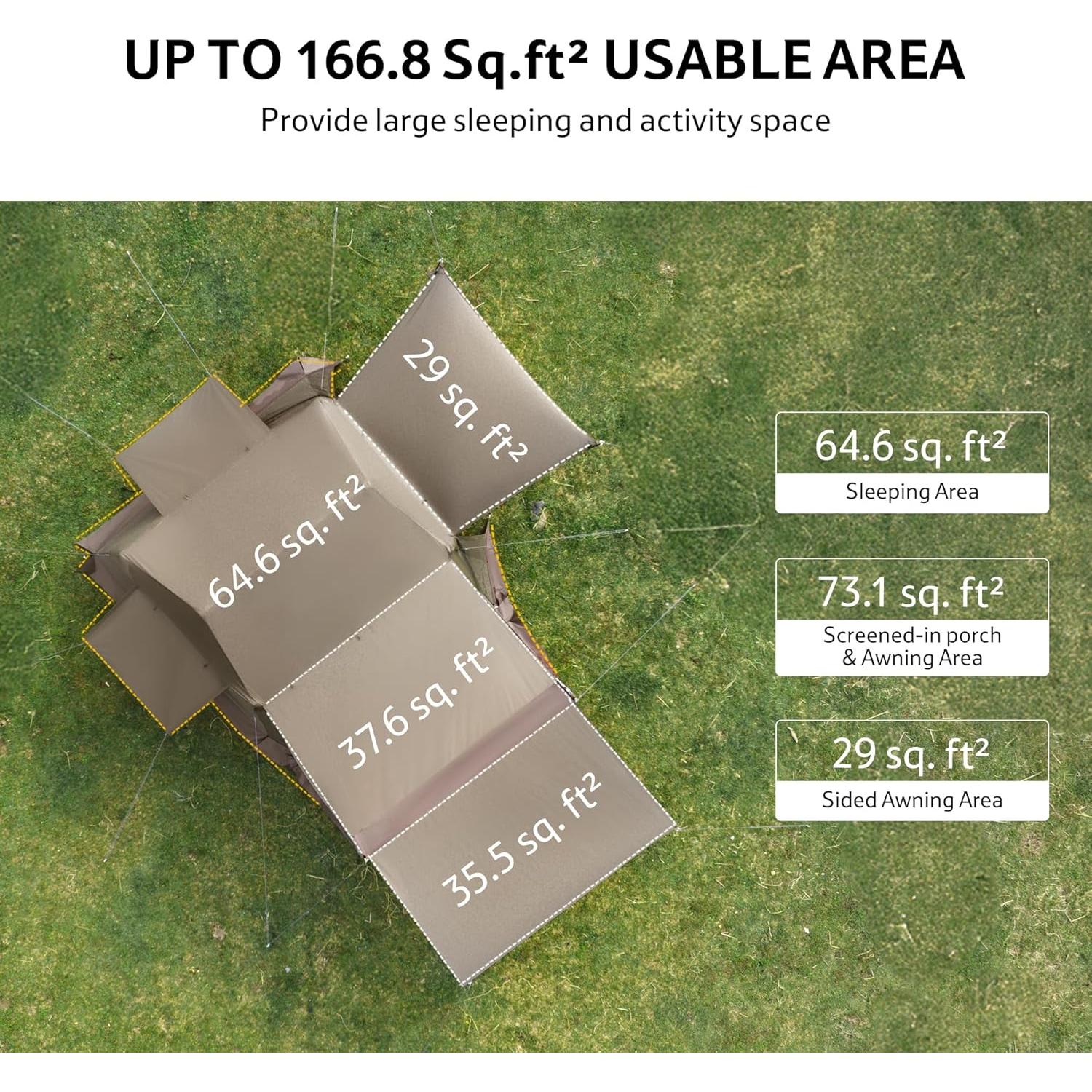 Tienda de Camping Naturehike para 4 Personas con Porche Mosquitera