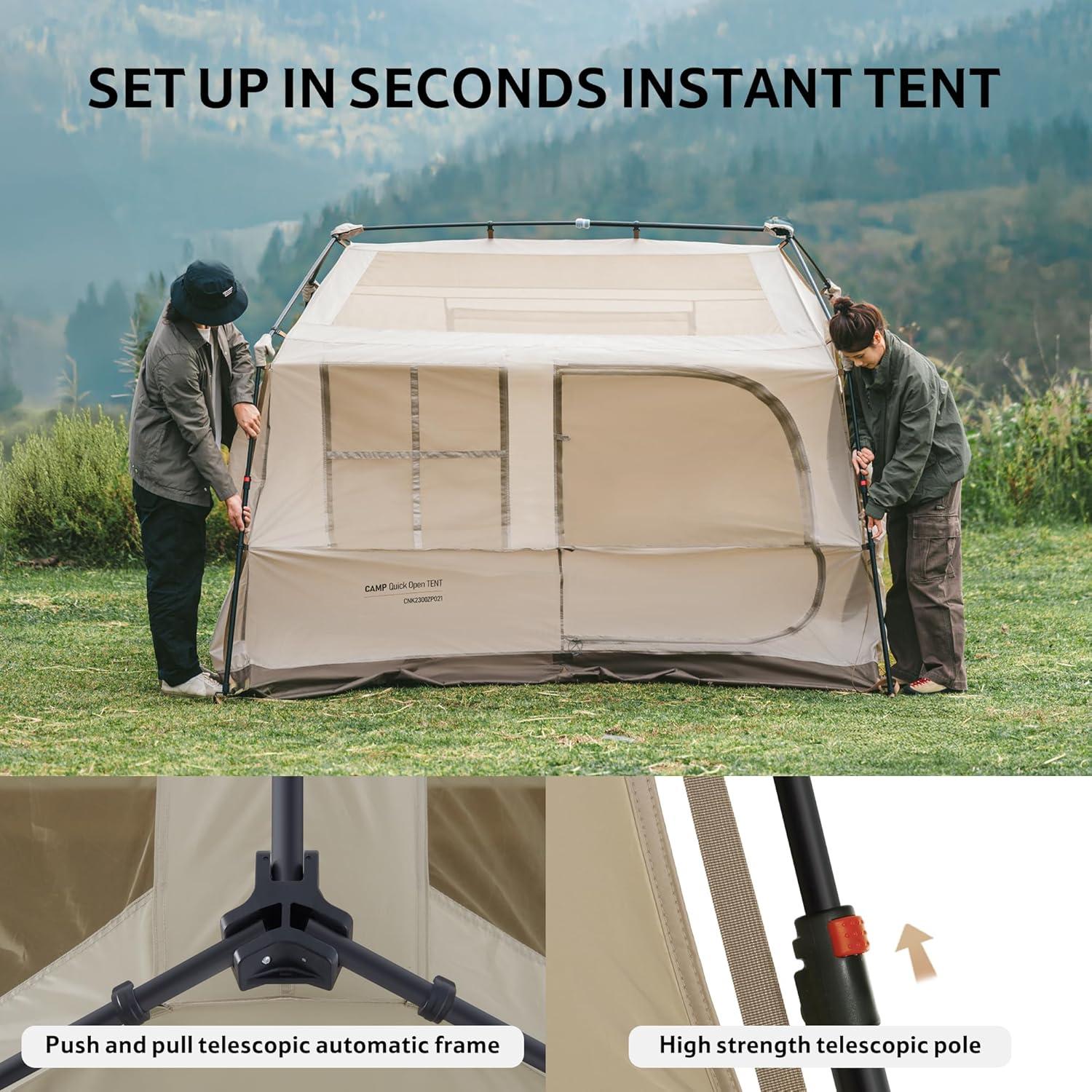Tienda de Camping Naturehike para 4 Personas con Porche Mosquitera