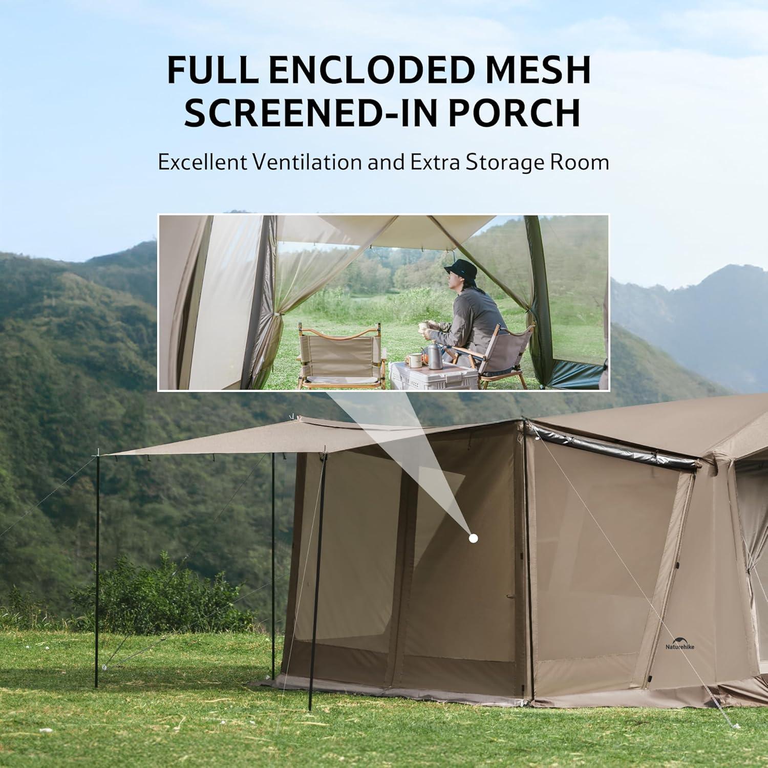 Tienda de Camping Naturehike para 4 Personas con Porche Mosquitera