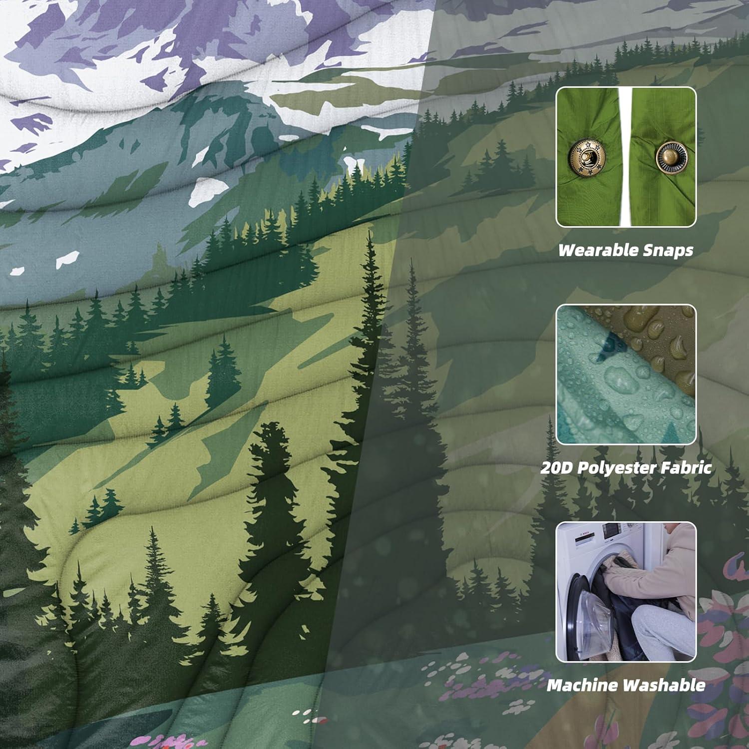 Manta de Camping KawaGebo Kamp Sherpa 198x142 cm Verde Aden