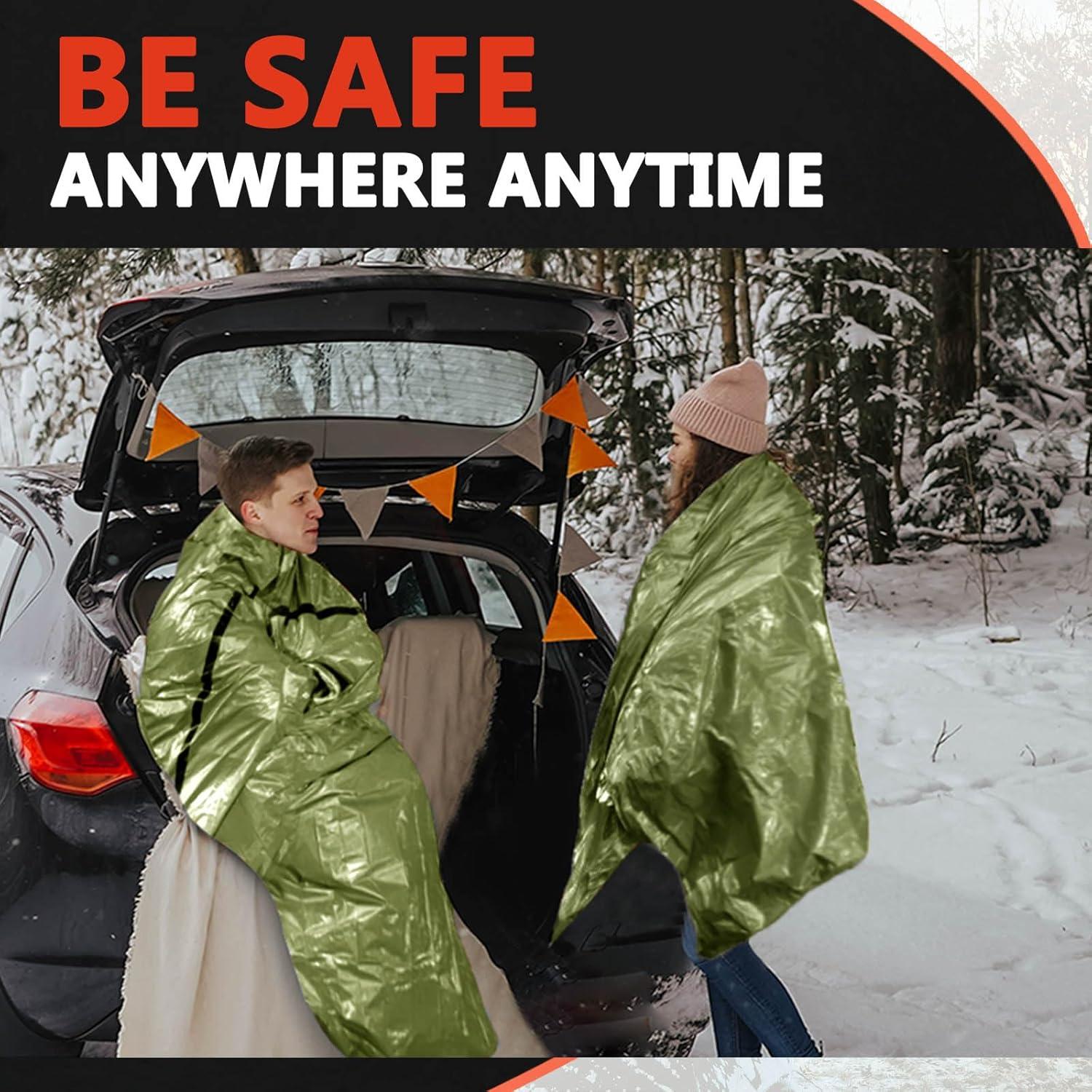 Bolsa de Dormir de Emergencia Frelaxy Verde Militar 2.13x0.91m