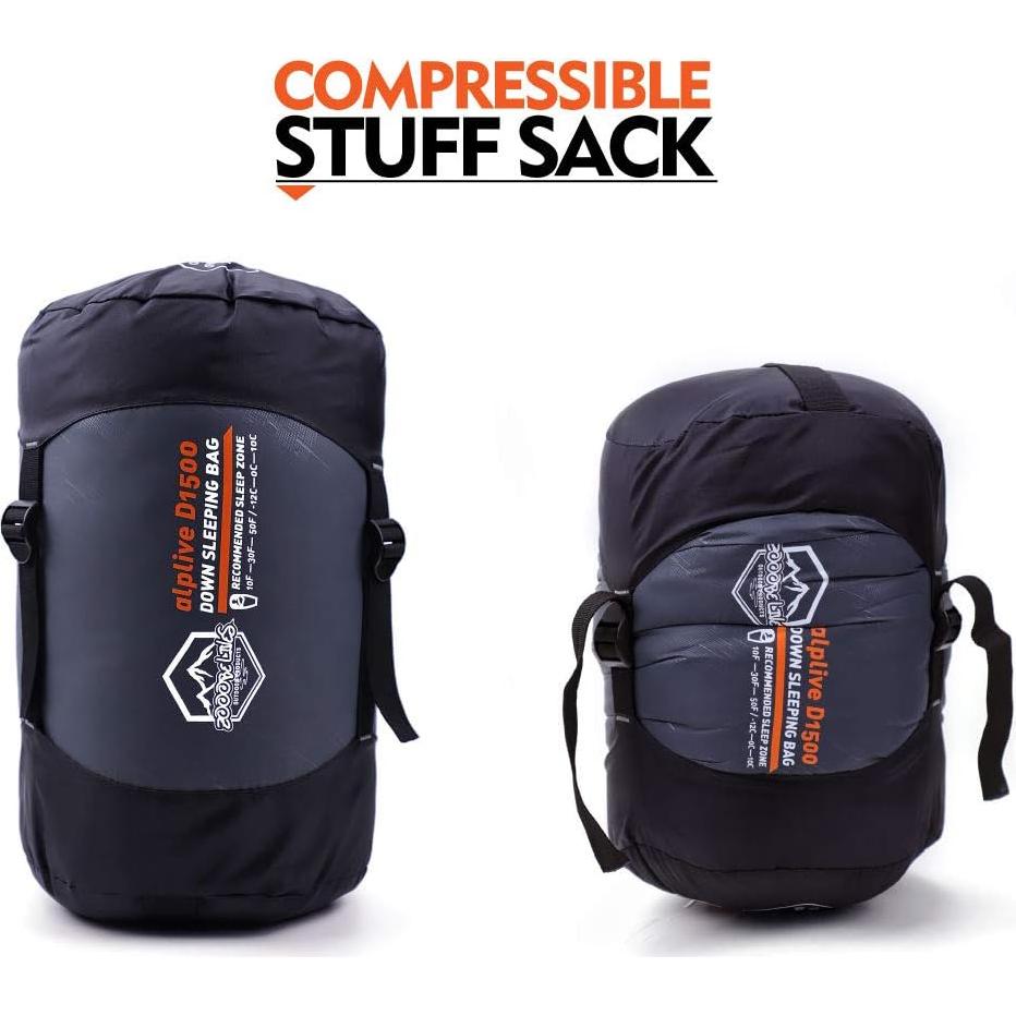 Saco de Sueño Momia ZOOOBELIVES Alplive D1500 10°C Hidrofóbico