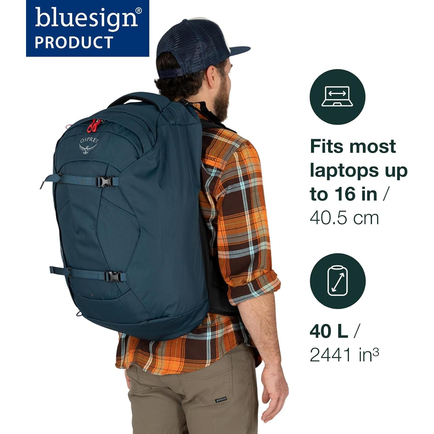 Mochila de viaje Osprey Farpoint 40L para hombres - Negra