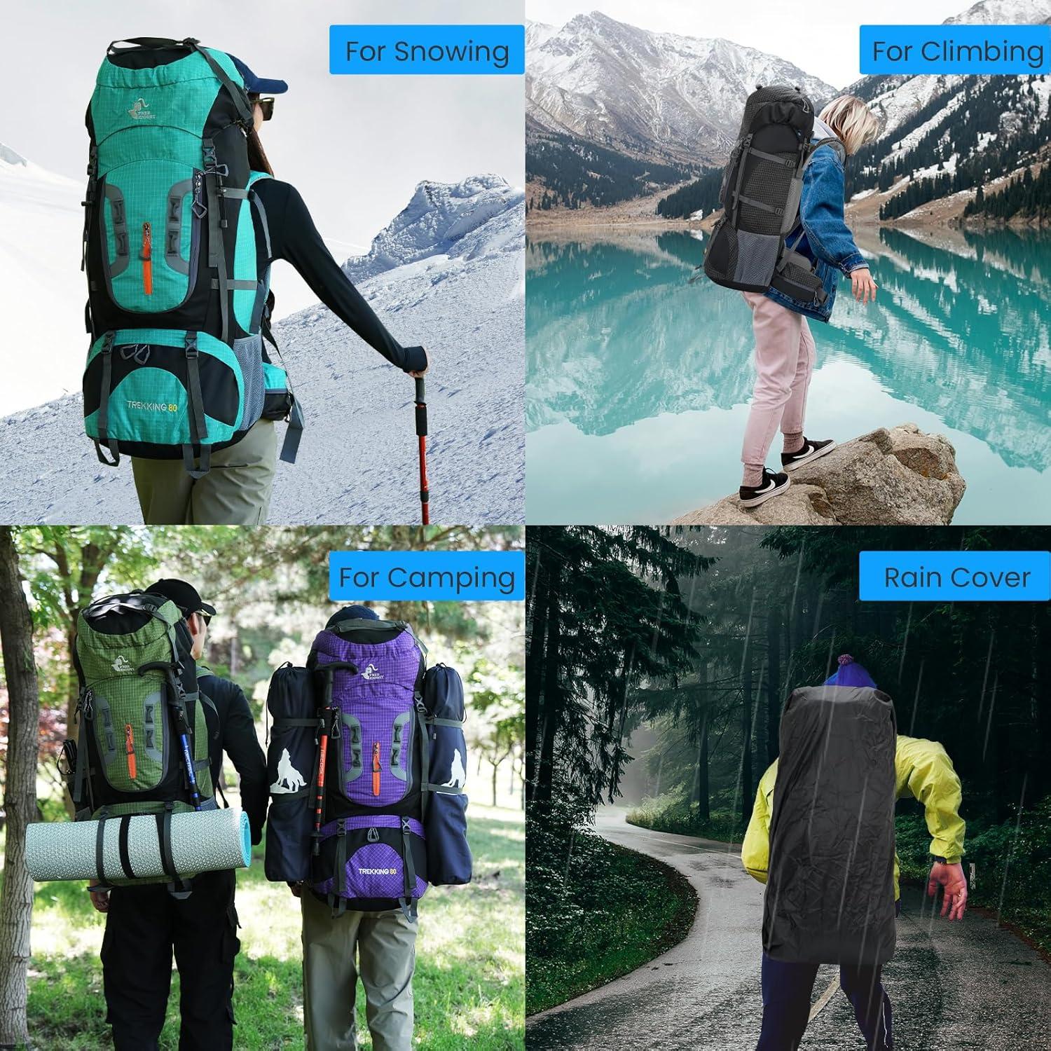 Mochila Impermeable Bseash 80L para Senderismo y Camping