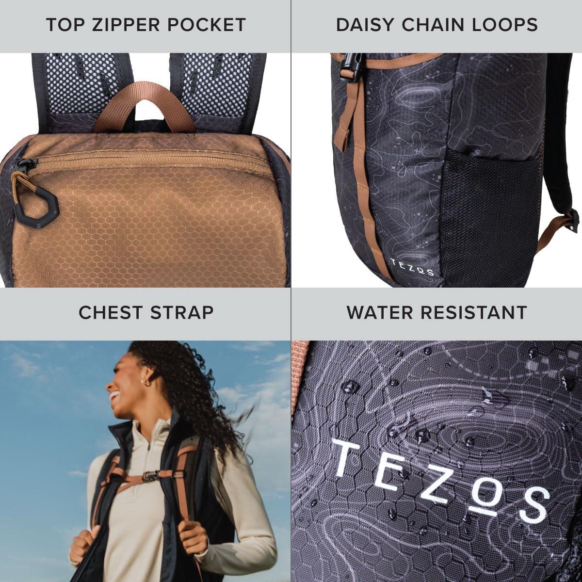 Mochila Ligera Tezos Juniper 16L para Senderismo y Camping