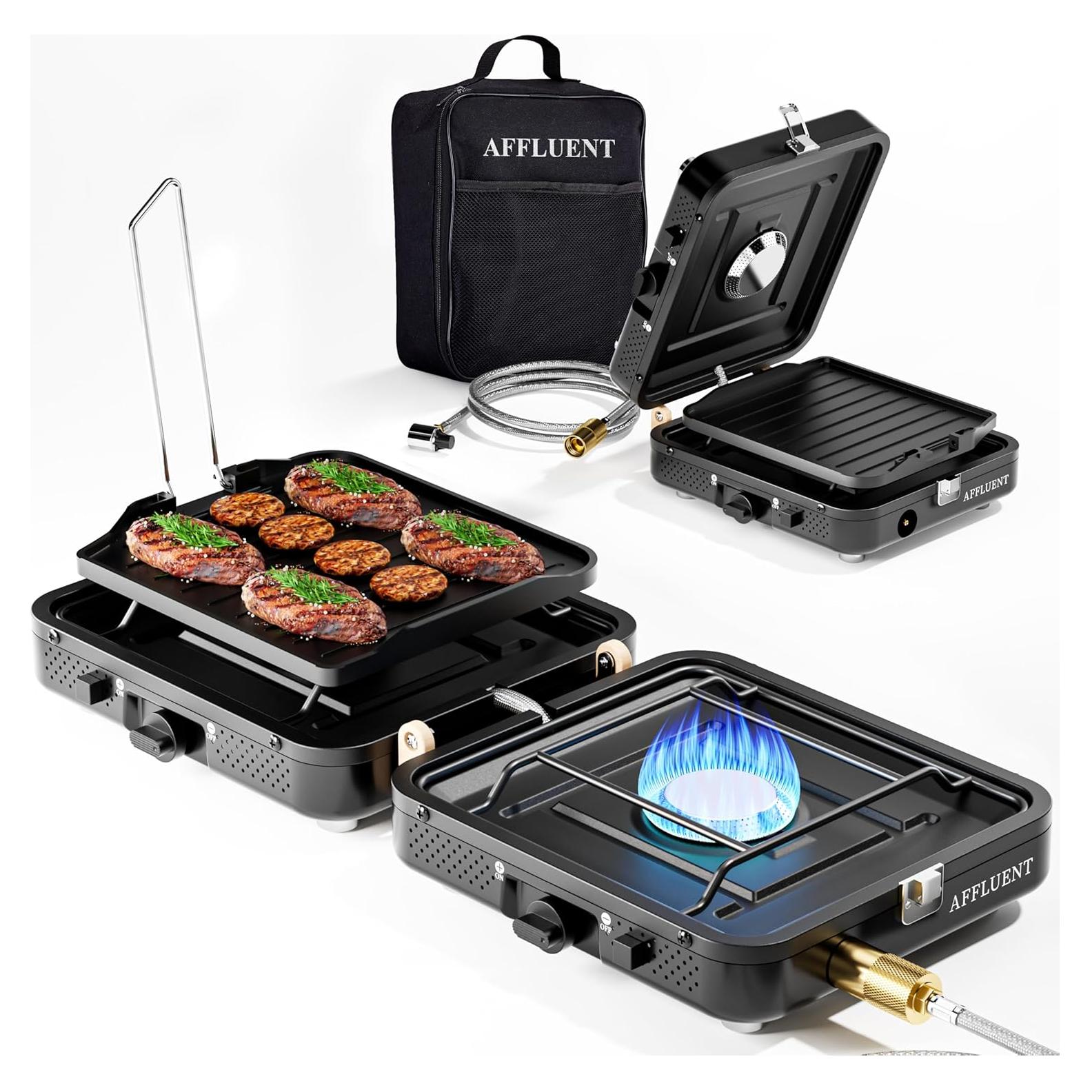 Estufa de Camping a Propano Affluent 2 Quemadores con Grill