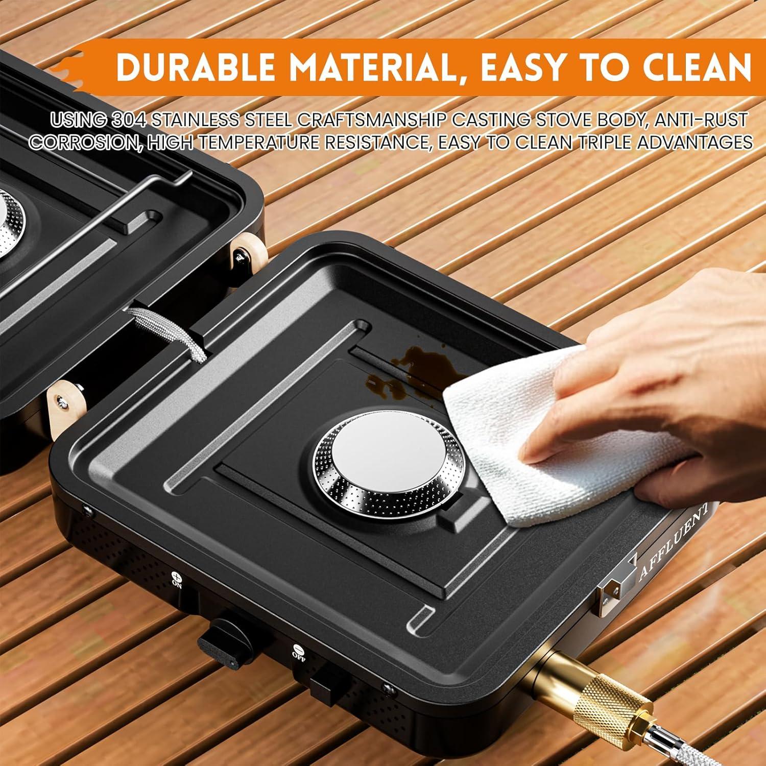 Estufa de Camping a Propano Affluent 2 Quemadores con Grill