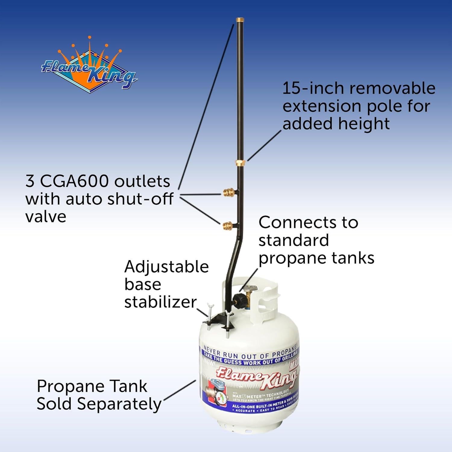 Poste de Distribución de Propano Flame King FK-DP2PC 3 Salidas