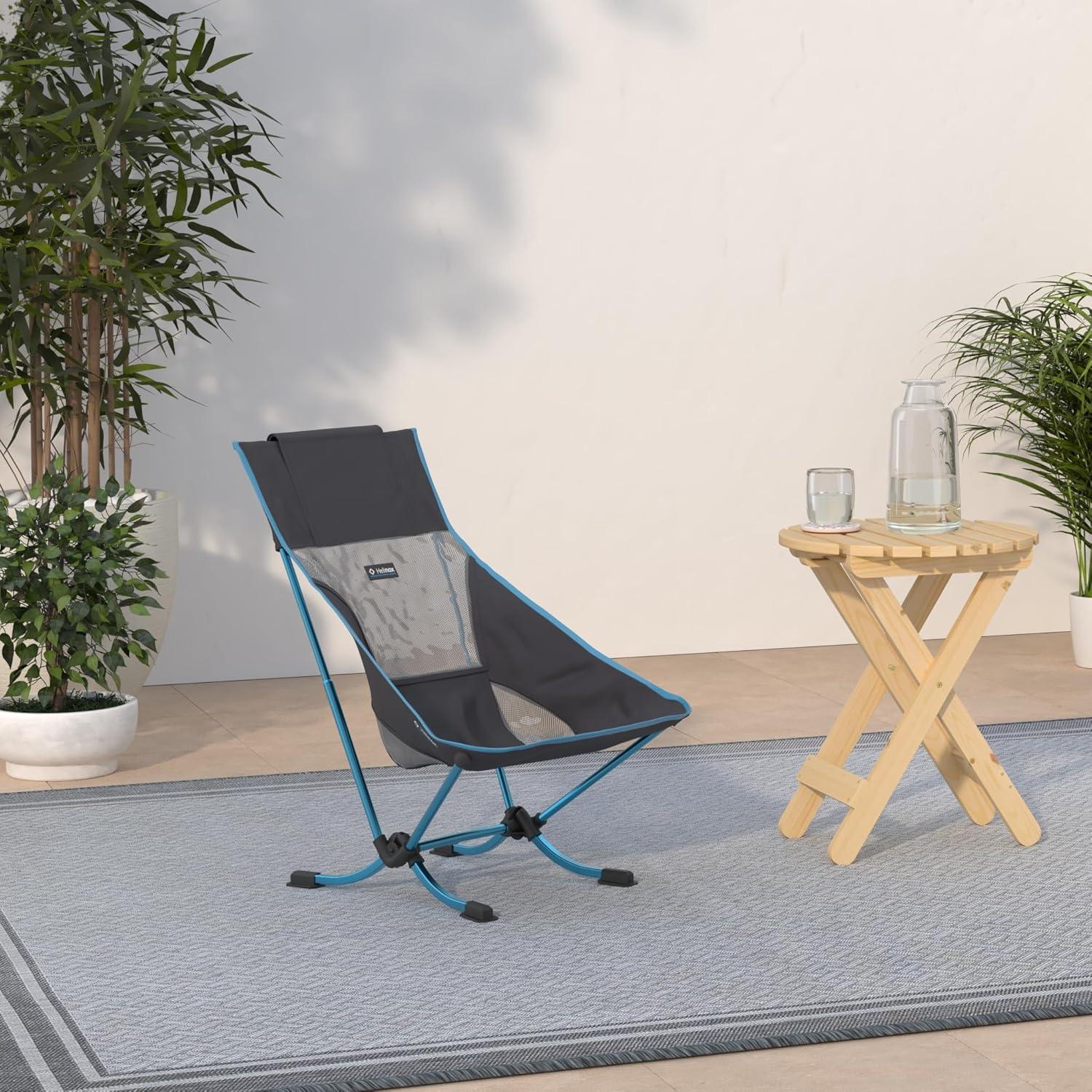 Silla de Playa Helinox Negra Plegable 1.44 kg Respaldo Alto