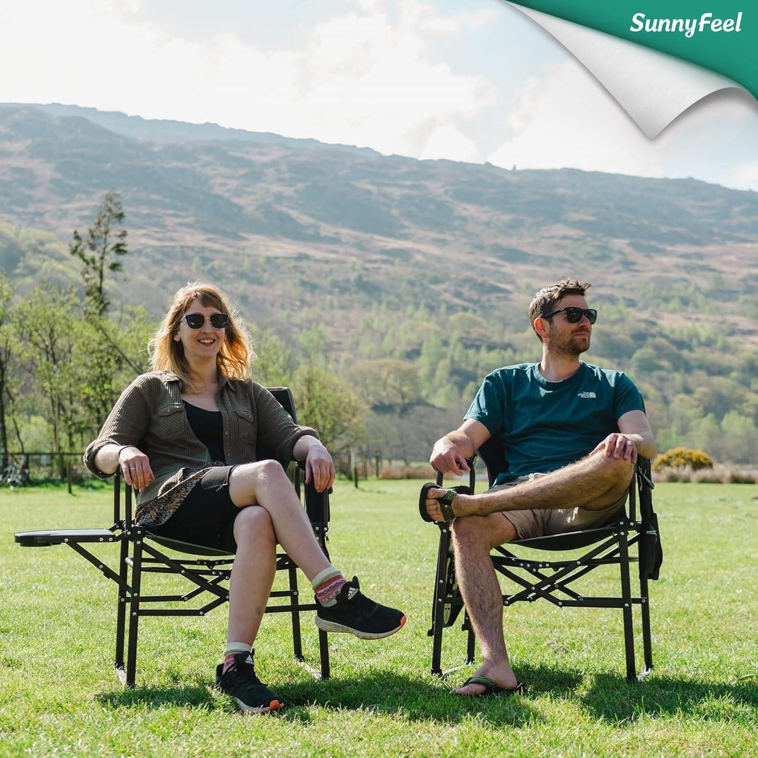 Silla de Camping Plegable SUNNYFEEL AC3008F Gris Negro