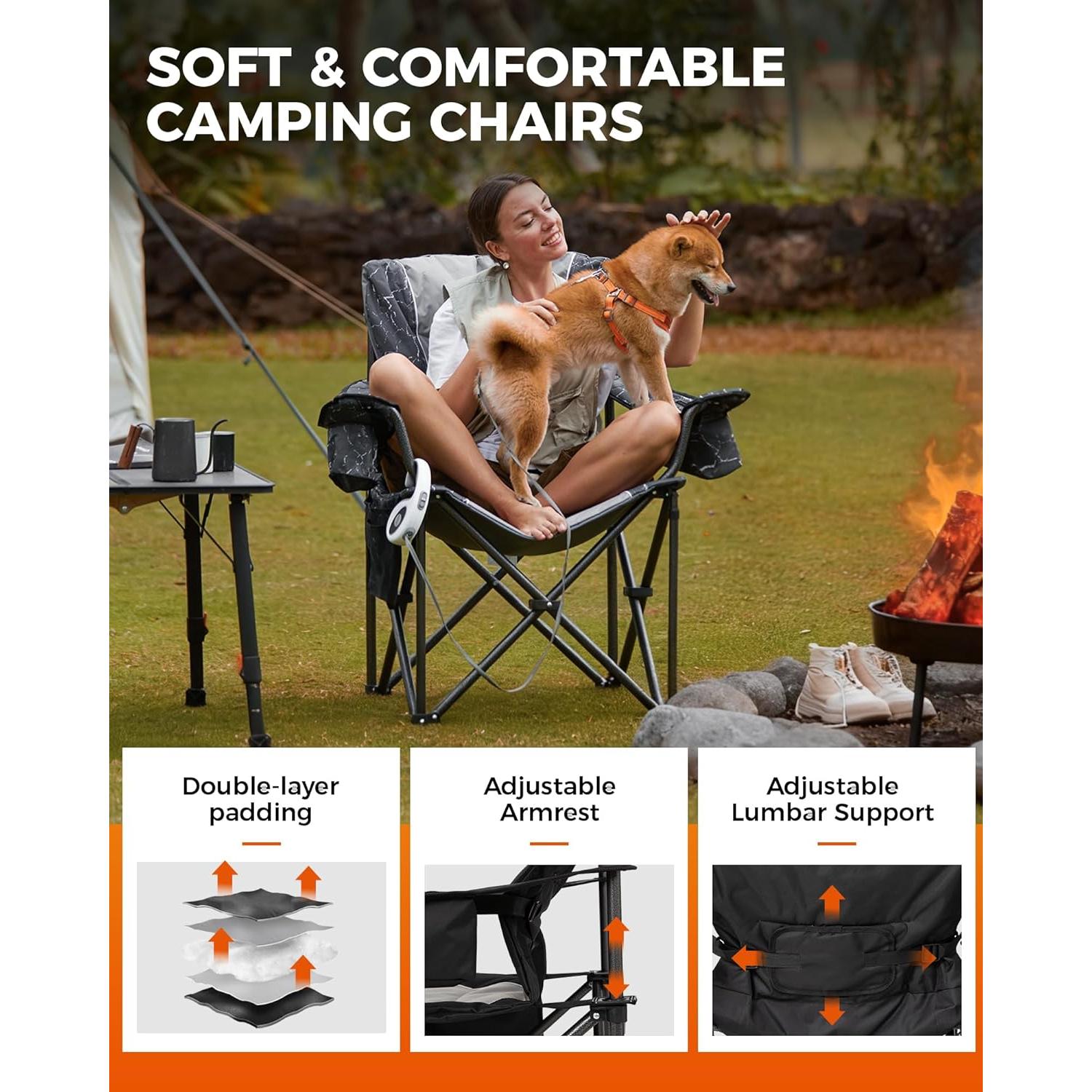 Silla de Camping Plegable KingCamp Sobredimensionada 204 kg