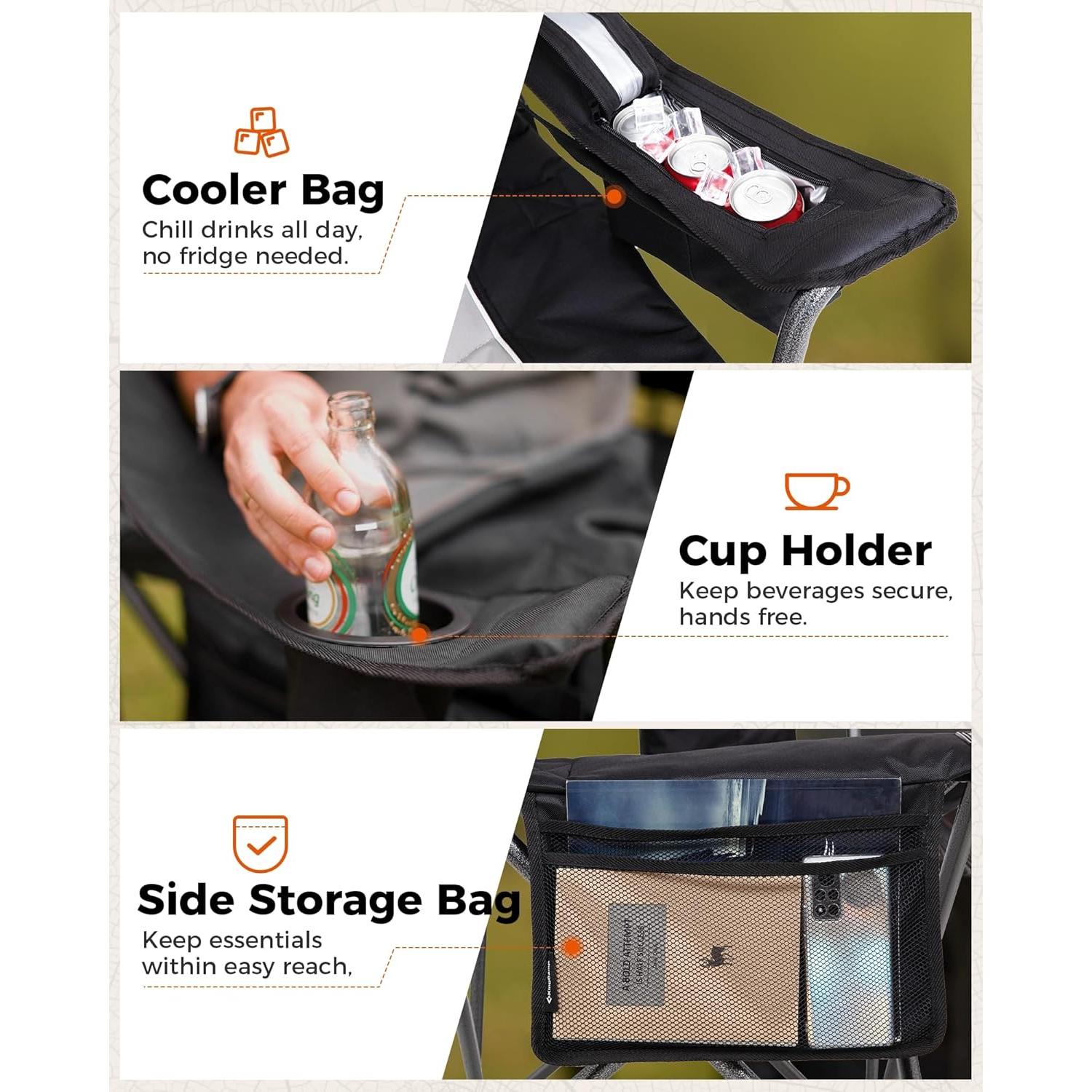 Silla de Camping Plegable KingCamp Sobredimensionada 204 kg