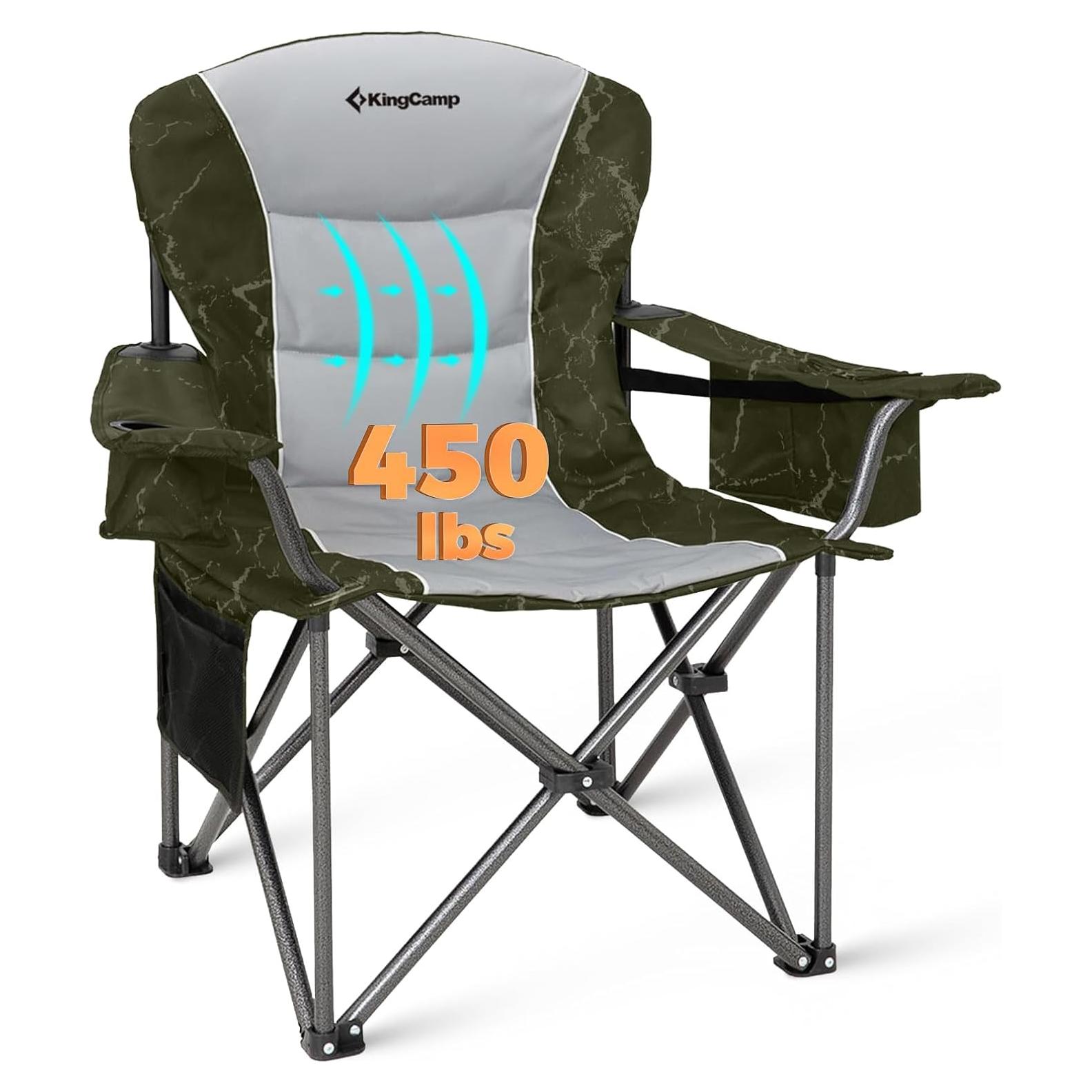 Silla de Camping Plegable KingCamp Grande 204 kg Verde