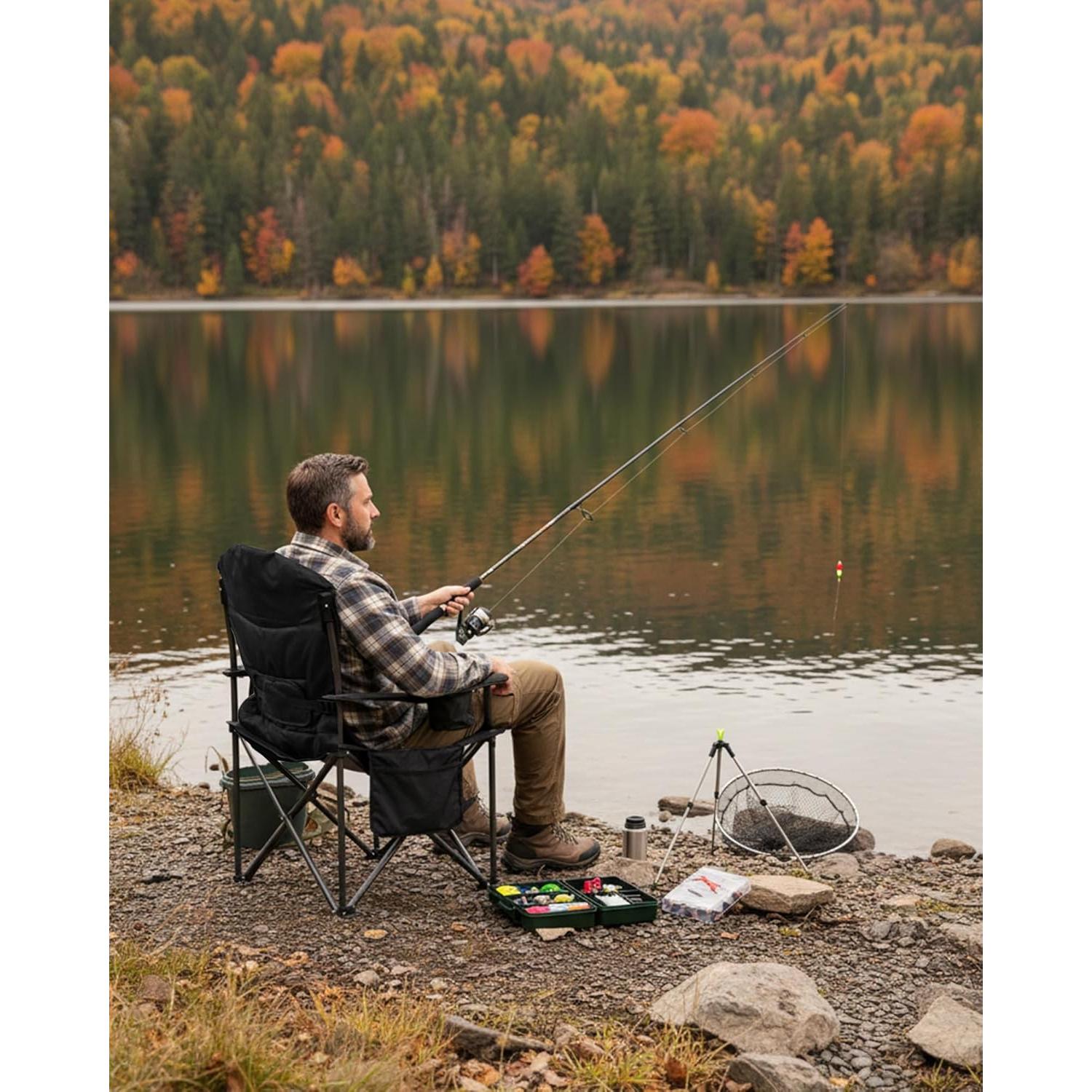 Silla de Camping Plegable KingCamp Grande 204 kg Verde