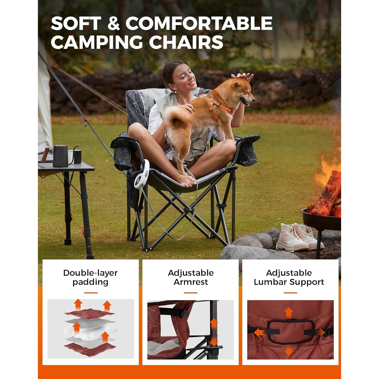 Silla de Camping Plegable KingCamp Sobredimensionada 204 kg