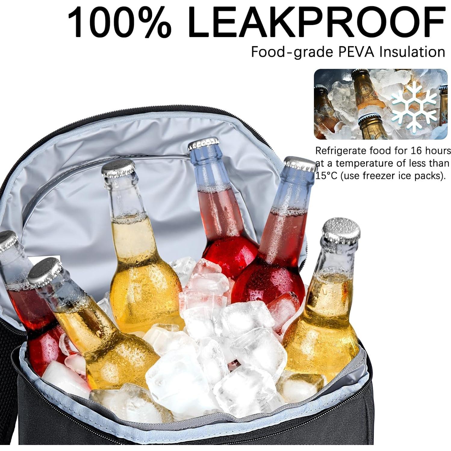 Mochila Enfriadora Aislada Goloni Negra 25L para Camping y Picnic