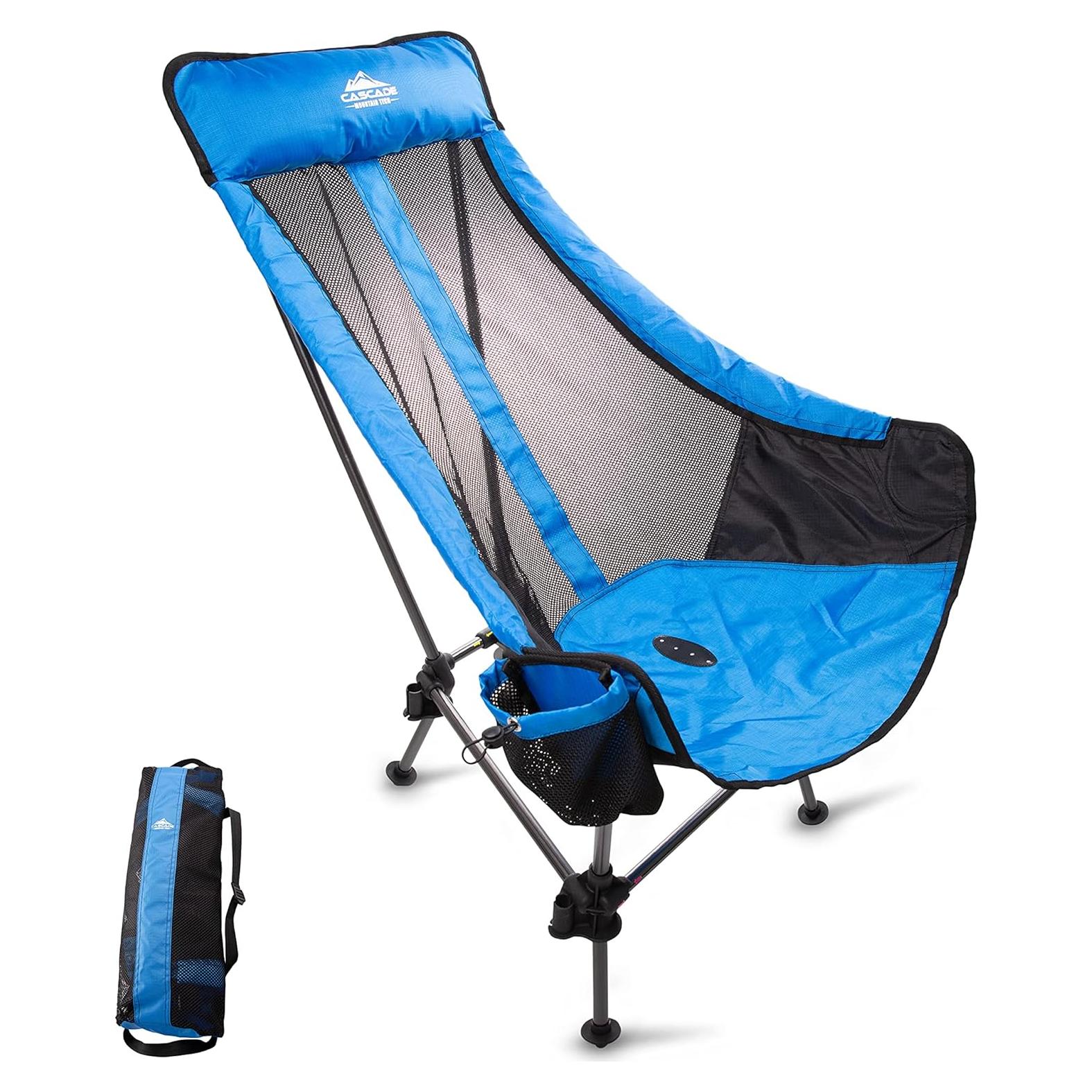 Silla de Campamento Ajustable Cascade Mountain Tech Azul
