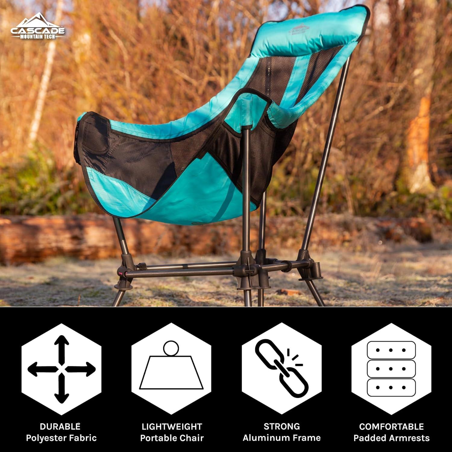 Silla de Campamento Ajustable Cascade Mountain Tech Azul