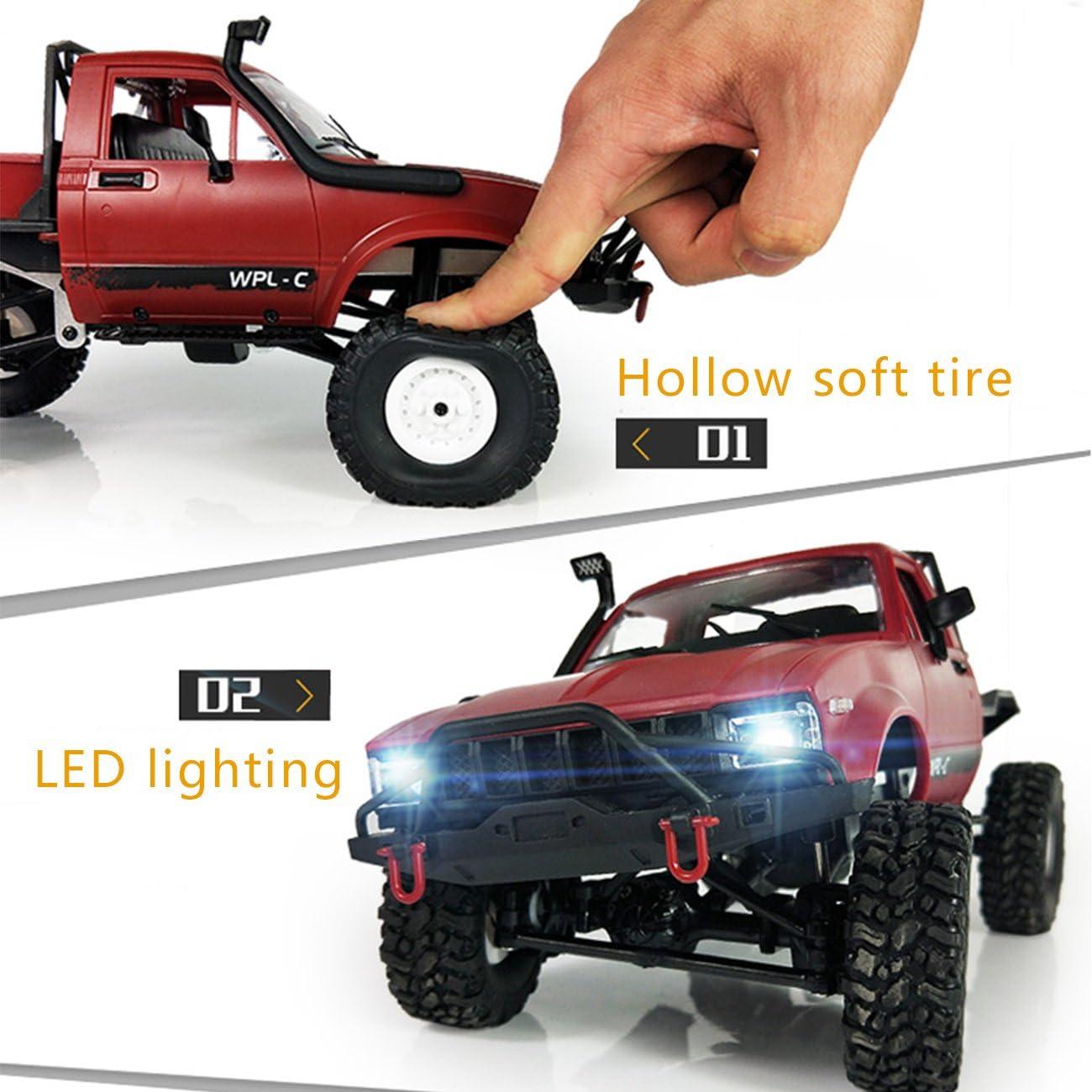 Camión RC Todo Terreno YIKESHU WPL-C14 1:16 4WD LED