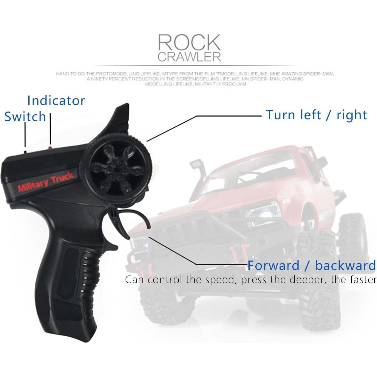 Camión RC Todo Terreno YIKESHU WPL-C14 1:16 4WD LED