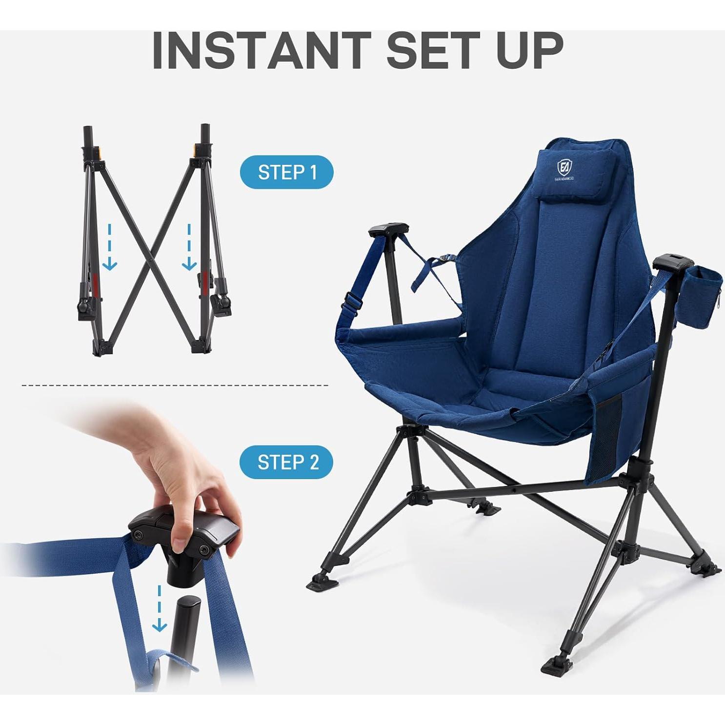 Silla de Camping Plegable EVER ADVANCED Azul 181.44kg