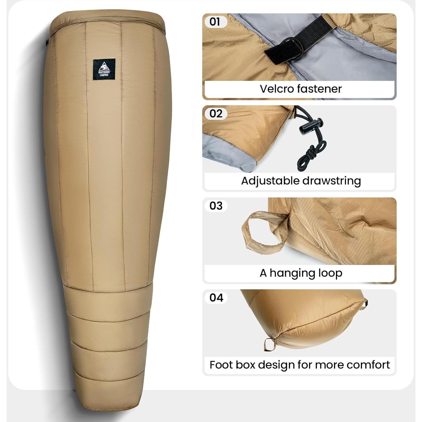 OneTigris Featherlite Quilt Ultraligero 200x85cm 5°C Coyote Brown