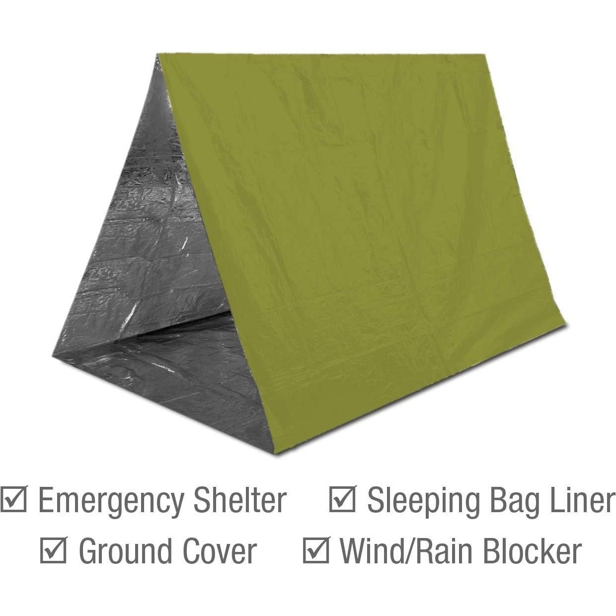 Mantas de Emergencia Mylar Swiss Safe 2 Paquete Verde Militar