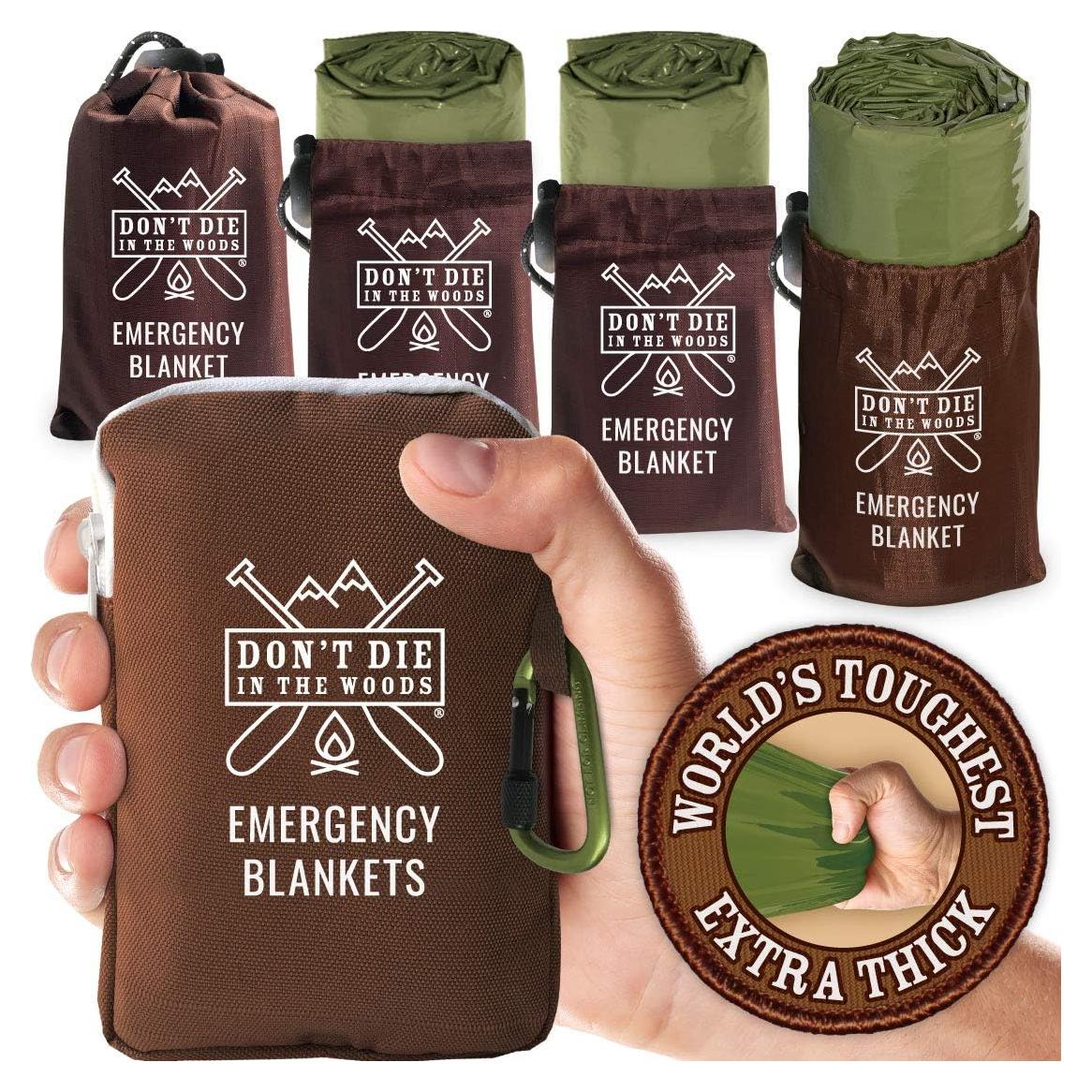 Mantas de Emergencia No Muertas en el Bosque - 4 Unidades Mylar