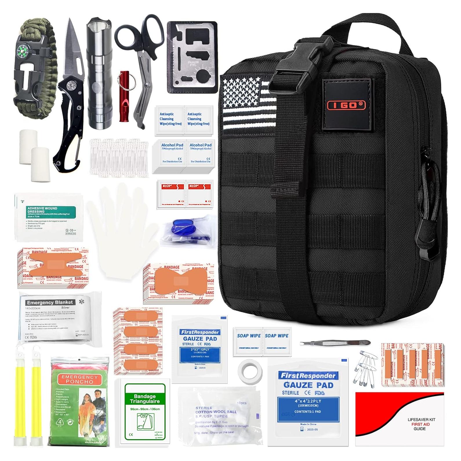 Kit de Primeros Auxilios I GO 251 Piezas Bolsa Táctica Negra