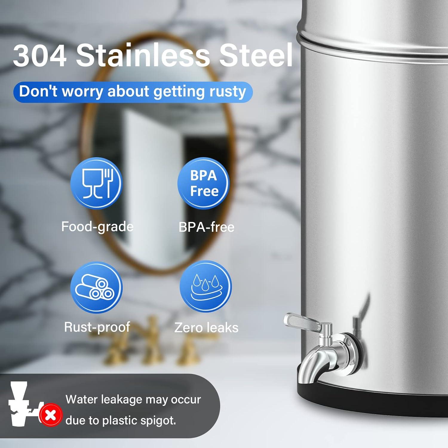 Filtro de Agua Purewell 3 Etapas Acero Inoxidable 1.5 Gal