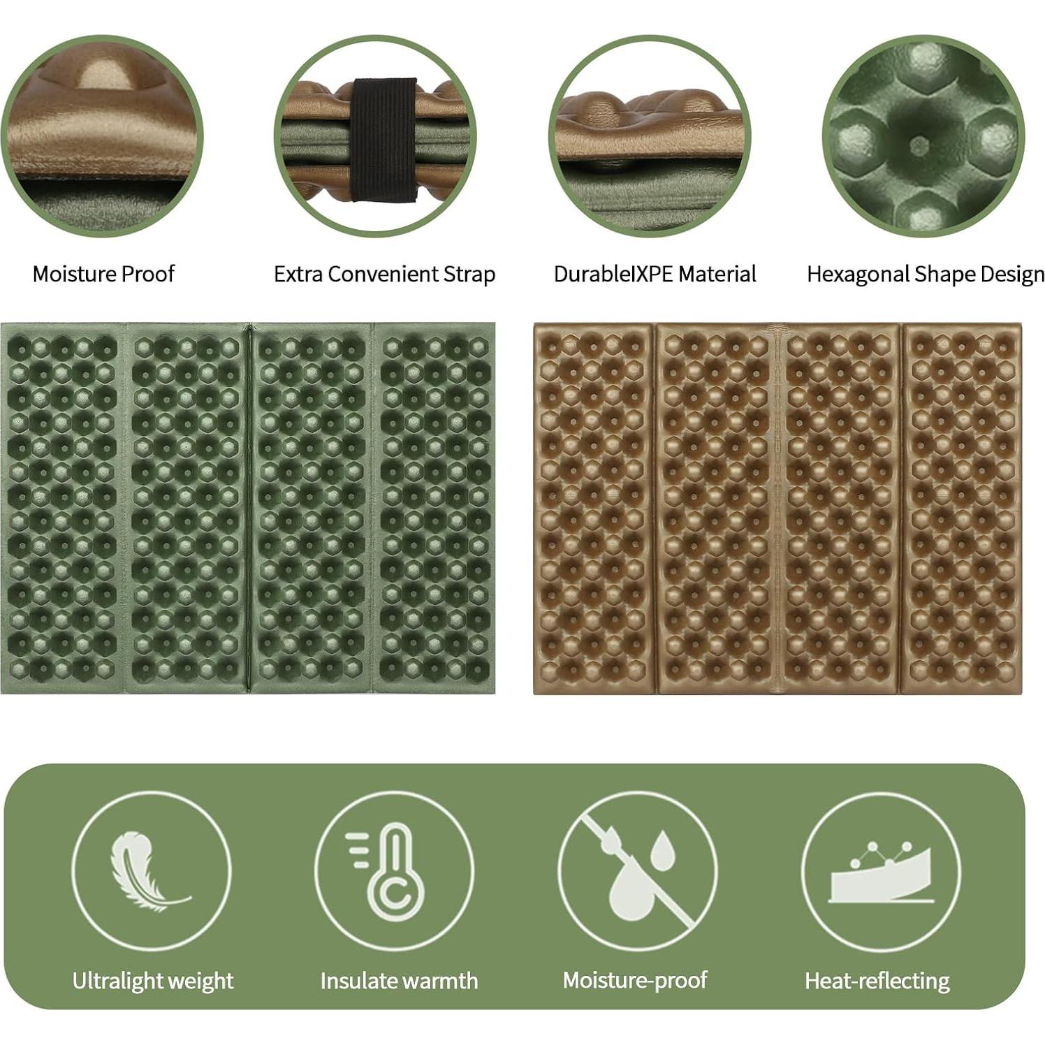 Almohadilla de Asiento Plegable FOCHIER F Verde Militar 1pc