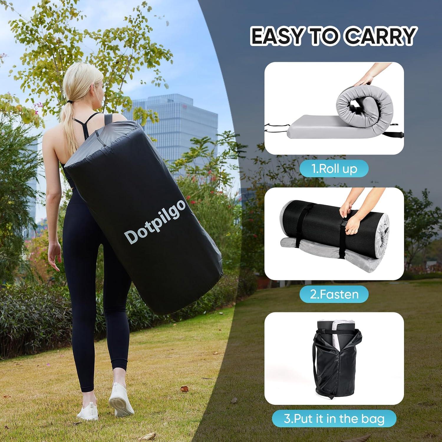 Colchón de Camping Dotpilgo Espuma Viscoelástica 160x66 cm