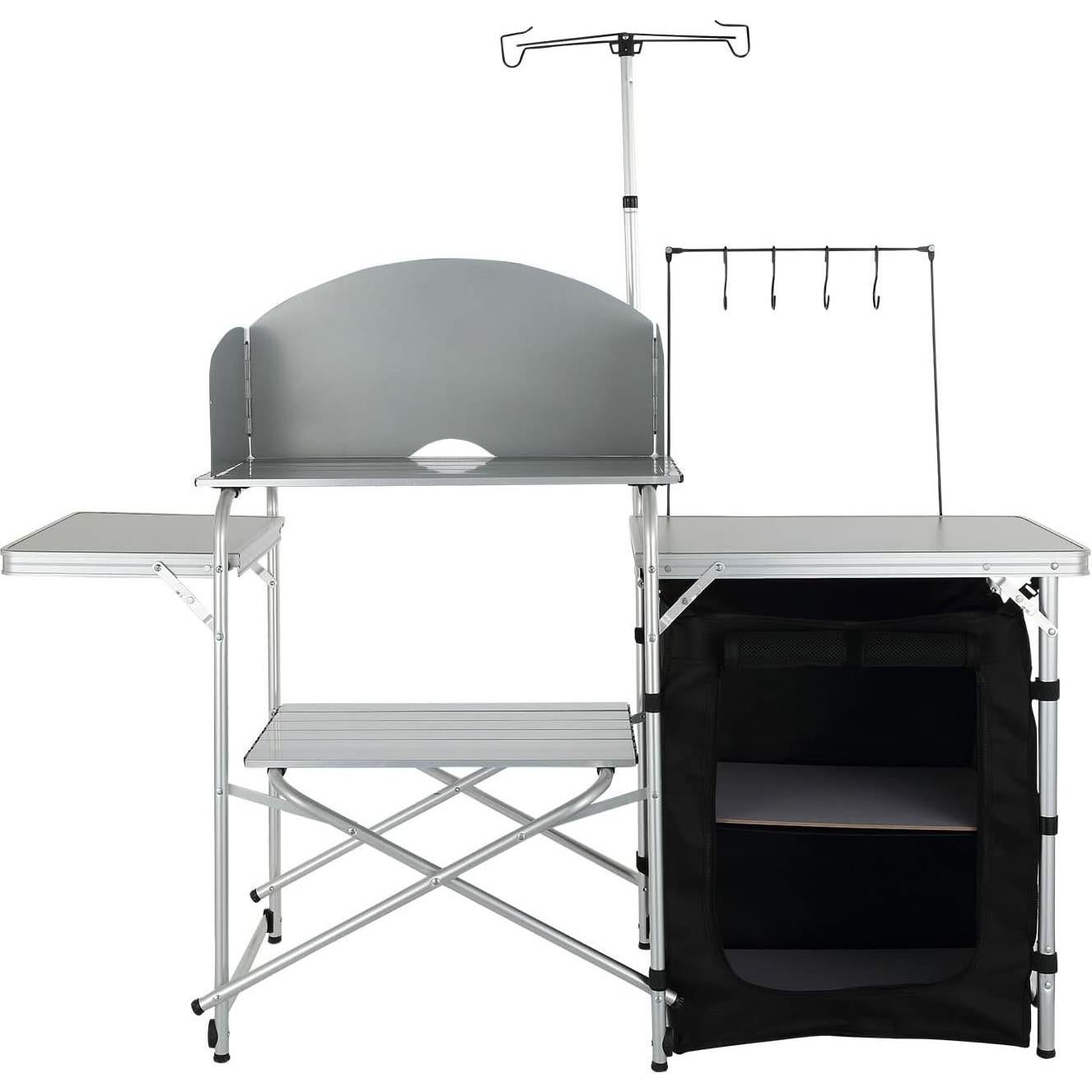 Mesa de Cocina Plegable VBENLEM con Pantalla contra Viento 173.9cm