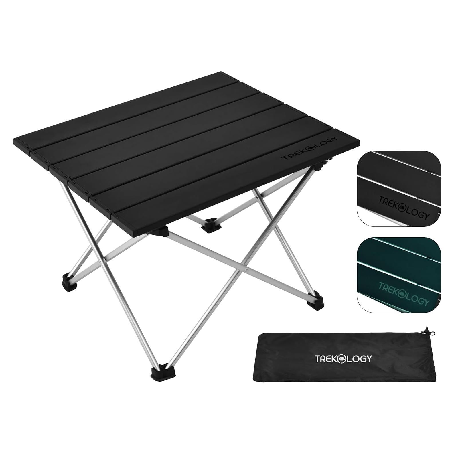 Mesa Plegable TREKOLOGY TALU para Camping 39.37x29 cm Negra